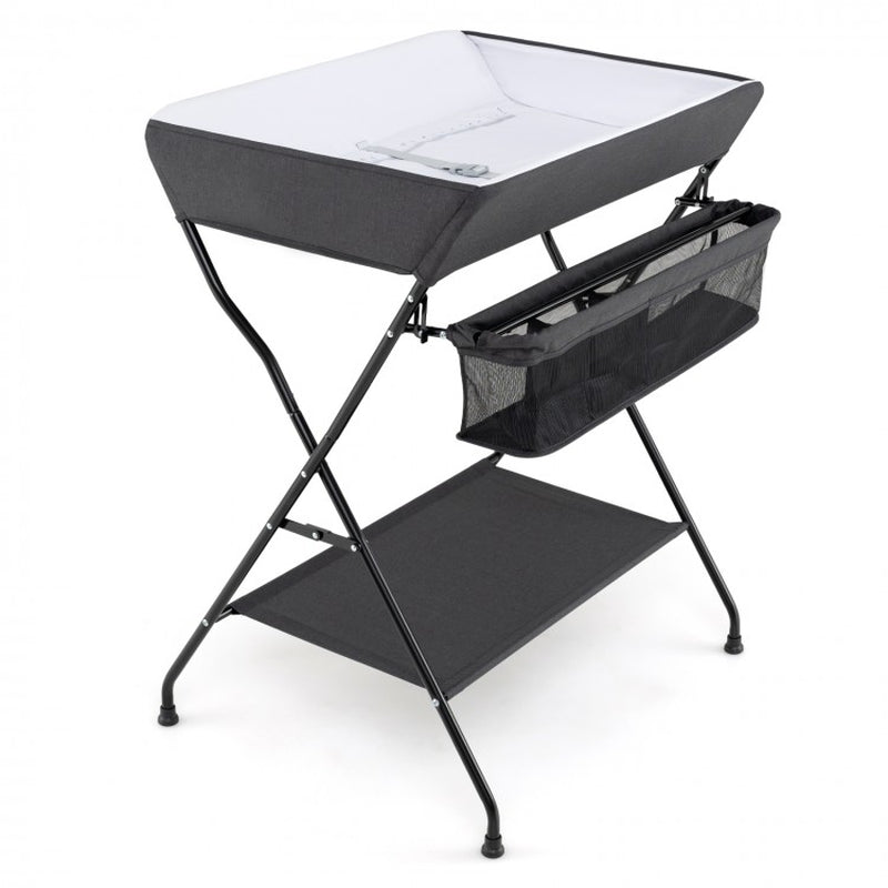 Foldable Diaper Changing Table with Baby Storage Solutions