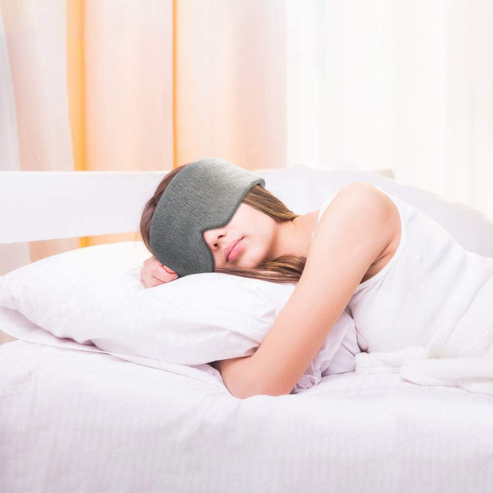Handmade Cotton Sleep Mask - Enhanced Light Blocking Eye Mask for Comfortable Sleep, Travel, and Naps - Includes Pouch
