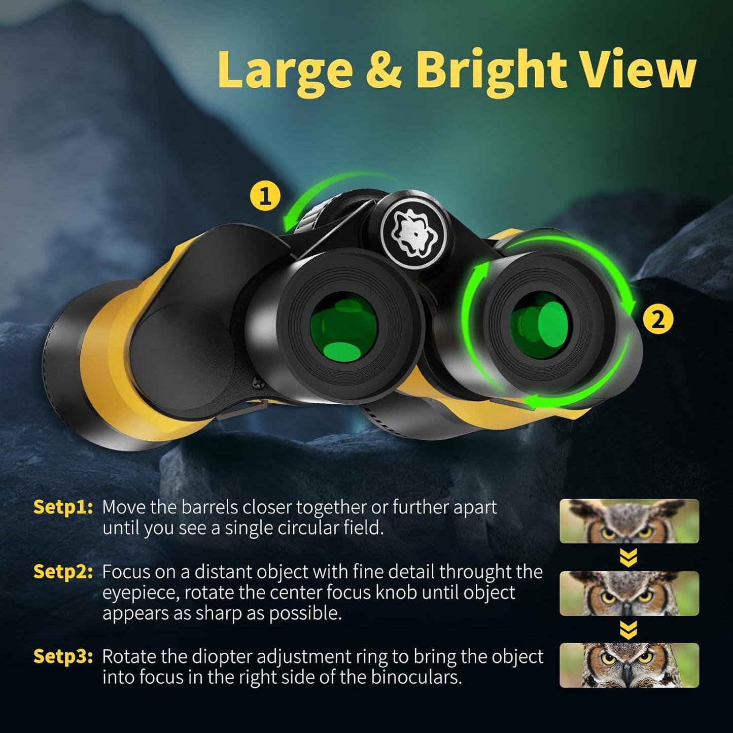 High-Power 20x50 Binoculars for Adults – Waterproof with BAK4 Prism and Multi-Layer Coated Lenses