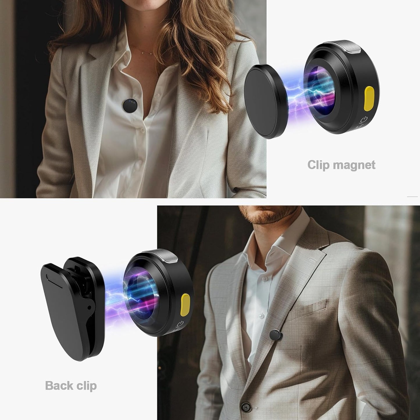 Wireless Lavalier Microphone - Phone/Android - Lightning/Usb C(2 TX+2 Rx, Charging Case), Mini Microphone with Noise Cancellation, 35H Battery, Clip on Lapel Mic - Video Recording Vlog