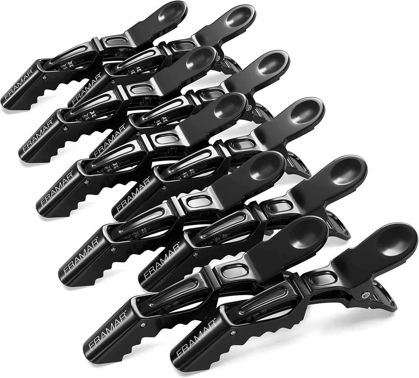 Black Alligator Hair Clips for Women - Set of 10 No-Crease Styling Accessories