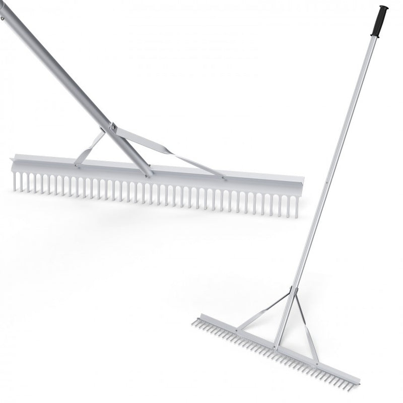 Professional Aluminum Rake with 36-Inch Wide Head and 68-Inch Handle