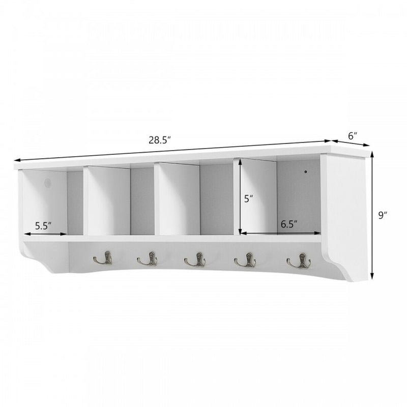 Wall-Mounted Entryway Shelf and Coat Rack Storage Solution
