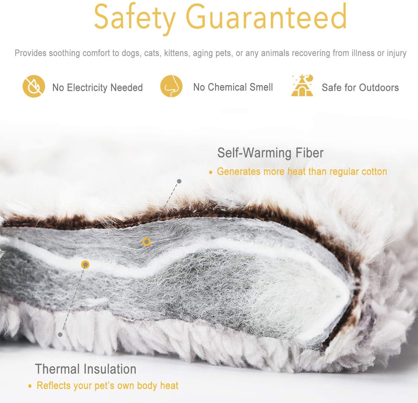 Self-Heating Cat Pad and Thermal Bed for Indoor and Outdoor Use - 27.5" x 18.5" for Large Kittens and Small Puppies