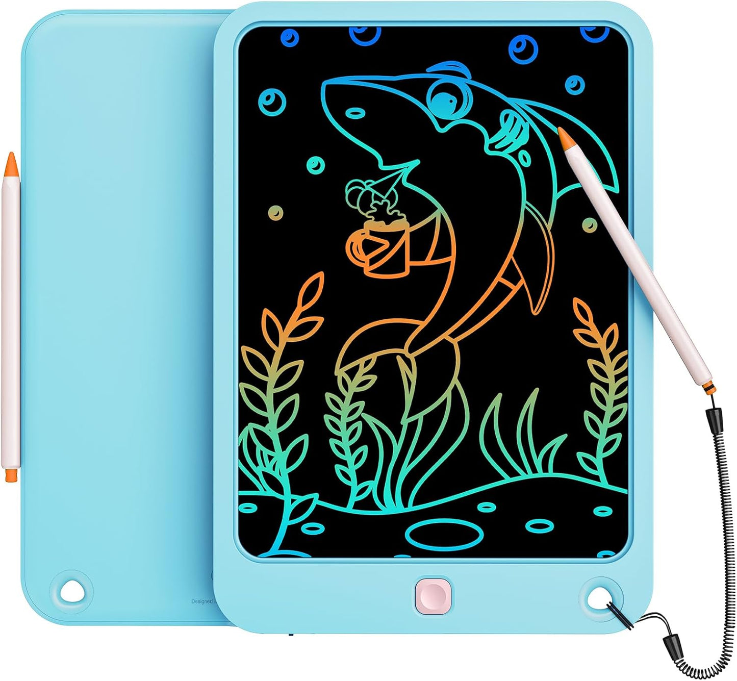 Colorful Doodle Board Drawing Tablet- Children, Memo Board and Drawing Pad-Lanyard, Educational Travel Toy Ages 3+ (Pink)