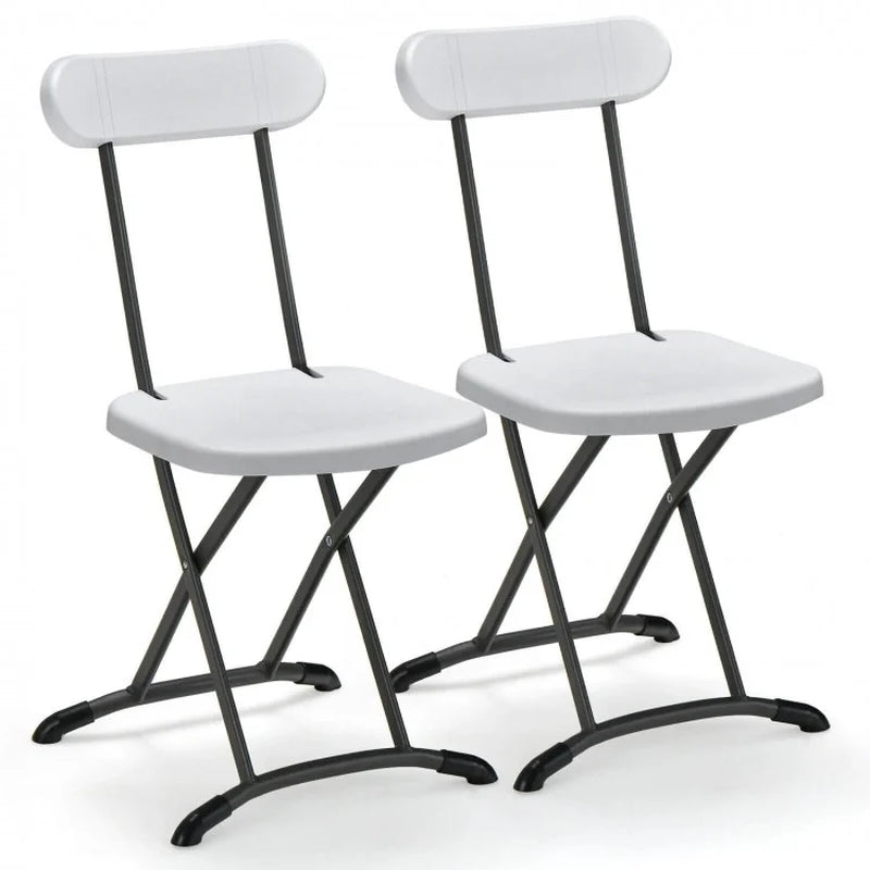 Outdoor Folding Chair Set - 2 Pieces with Durable Frame and Ergonomic Backrest