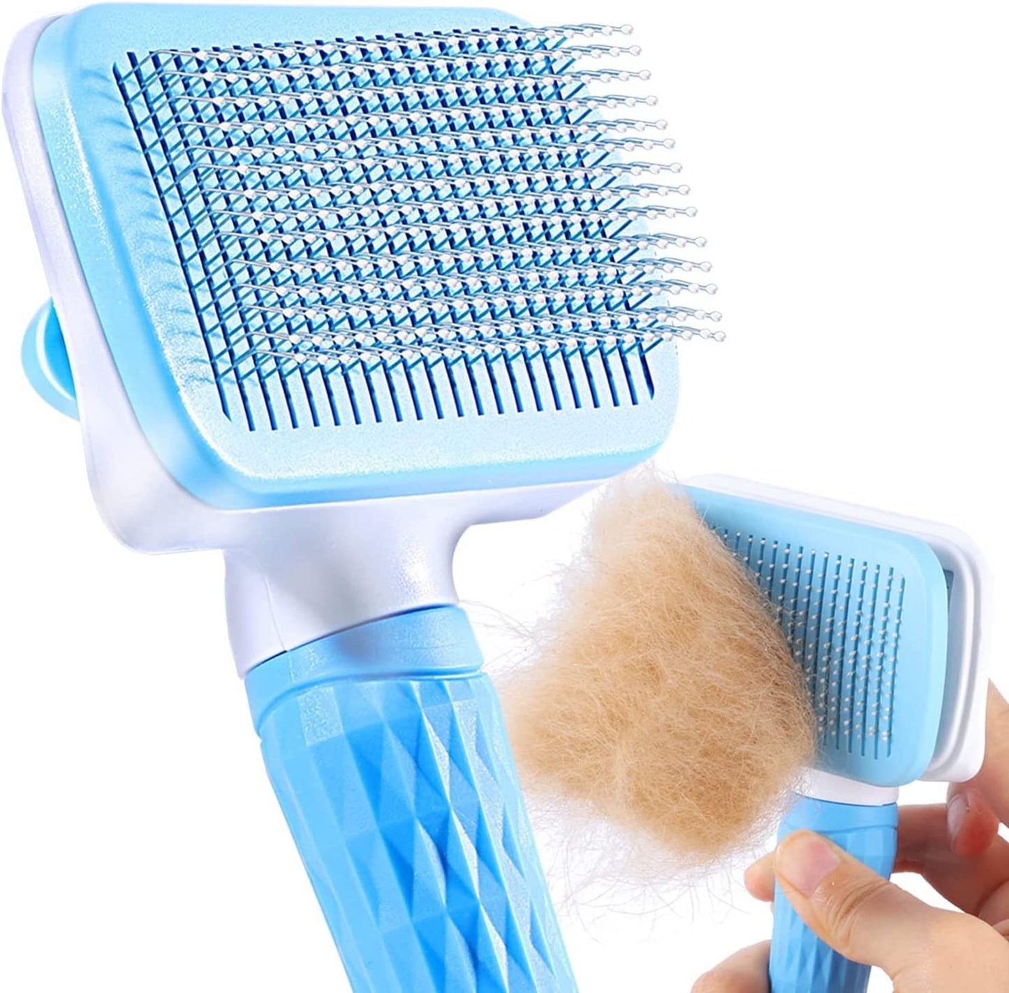 Self-Cleaning Slicker Brush for Dogs and Cats, Suitable for Long and Short Hair, Blue