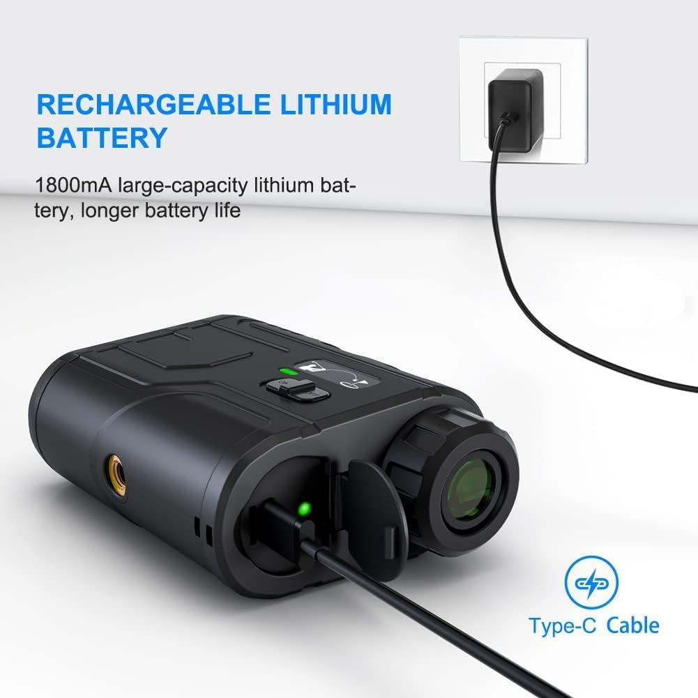 Laser Rangefinder for Golf and Hunting with Slope Switch, Flagpole Lock, Altimeter, Speed, and Distance Modes - Type-C Rechargeable