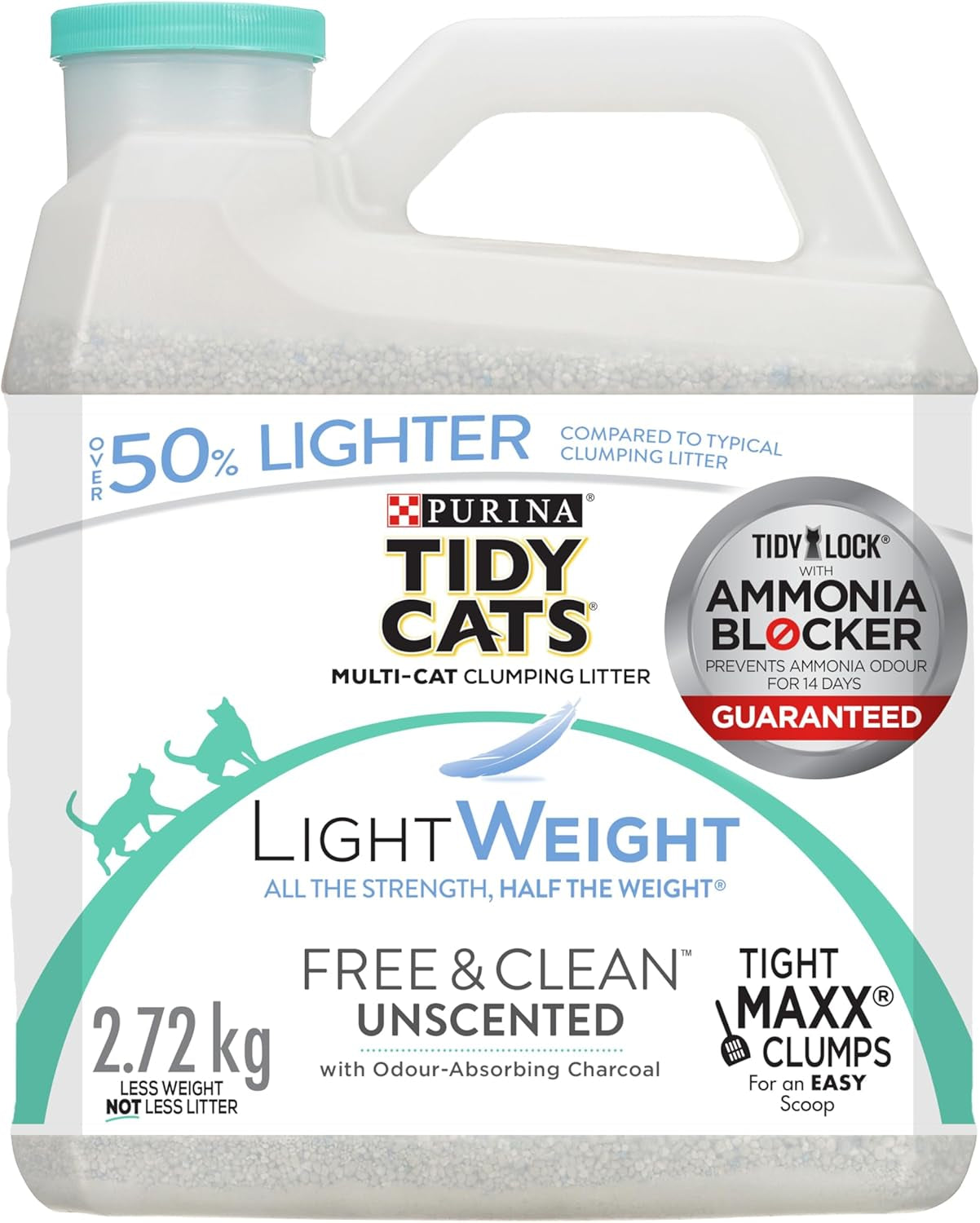 Free & Clean Unscented Multi-Cat Lightweight Cat Litter - 2.72 kg Jug