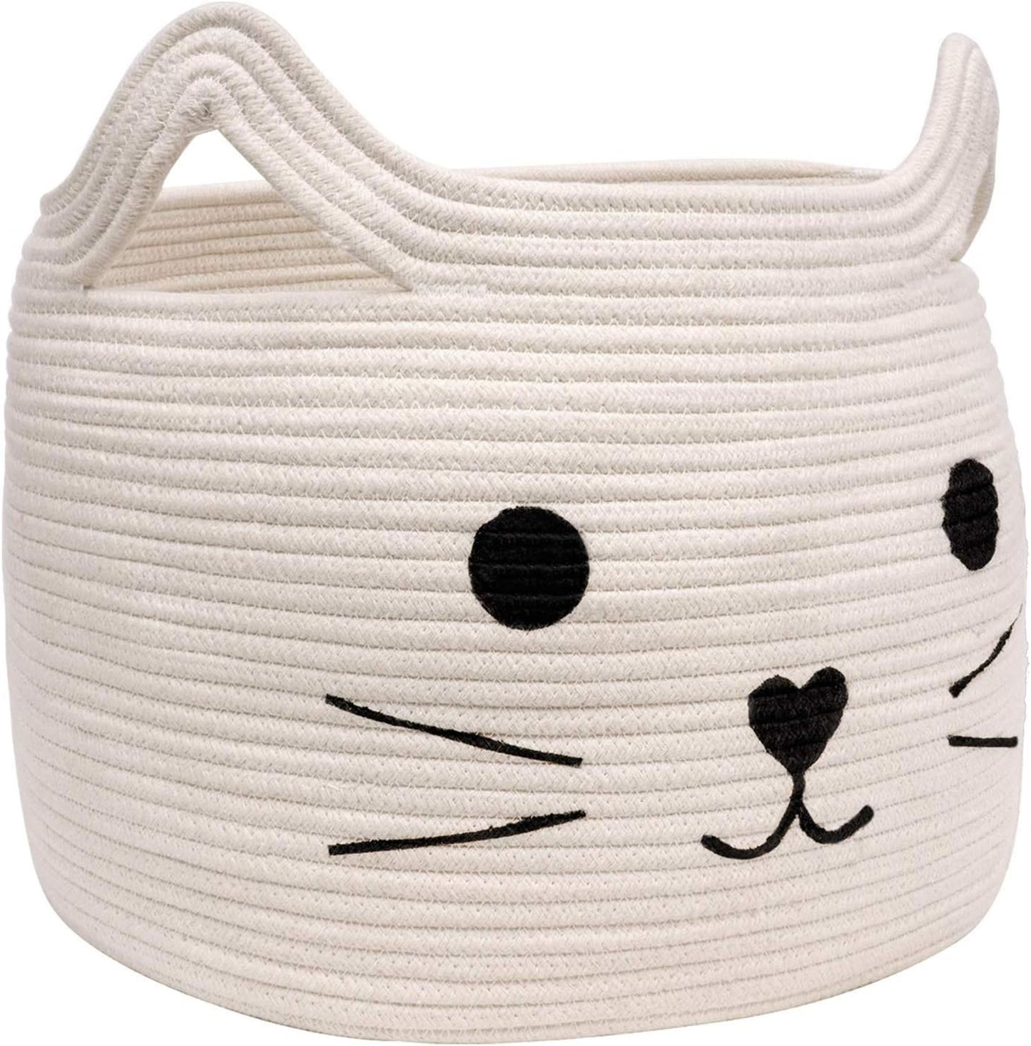 Premium Large Woven Cotton Rope Storage Basket - Versatile Organizer for Towels, Blankets, and Clothing - 15.7" L x 11.8" H - Gray