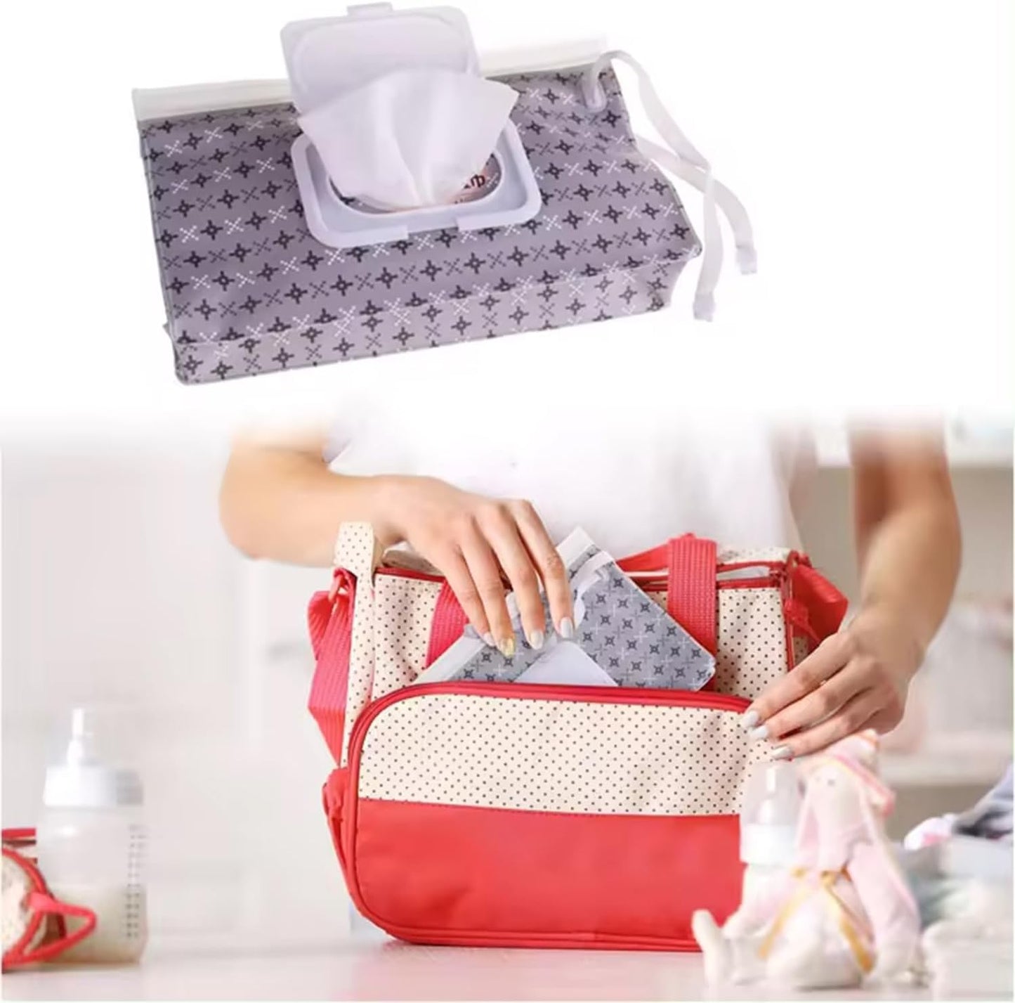 4-Pack Portable Refillable Baby Wipe Dispenser -Great for Travels, and Outdoor Activities