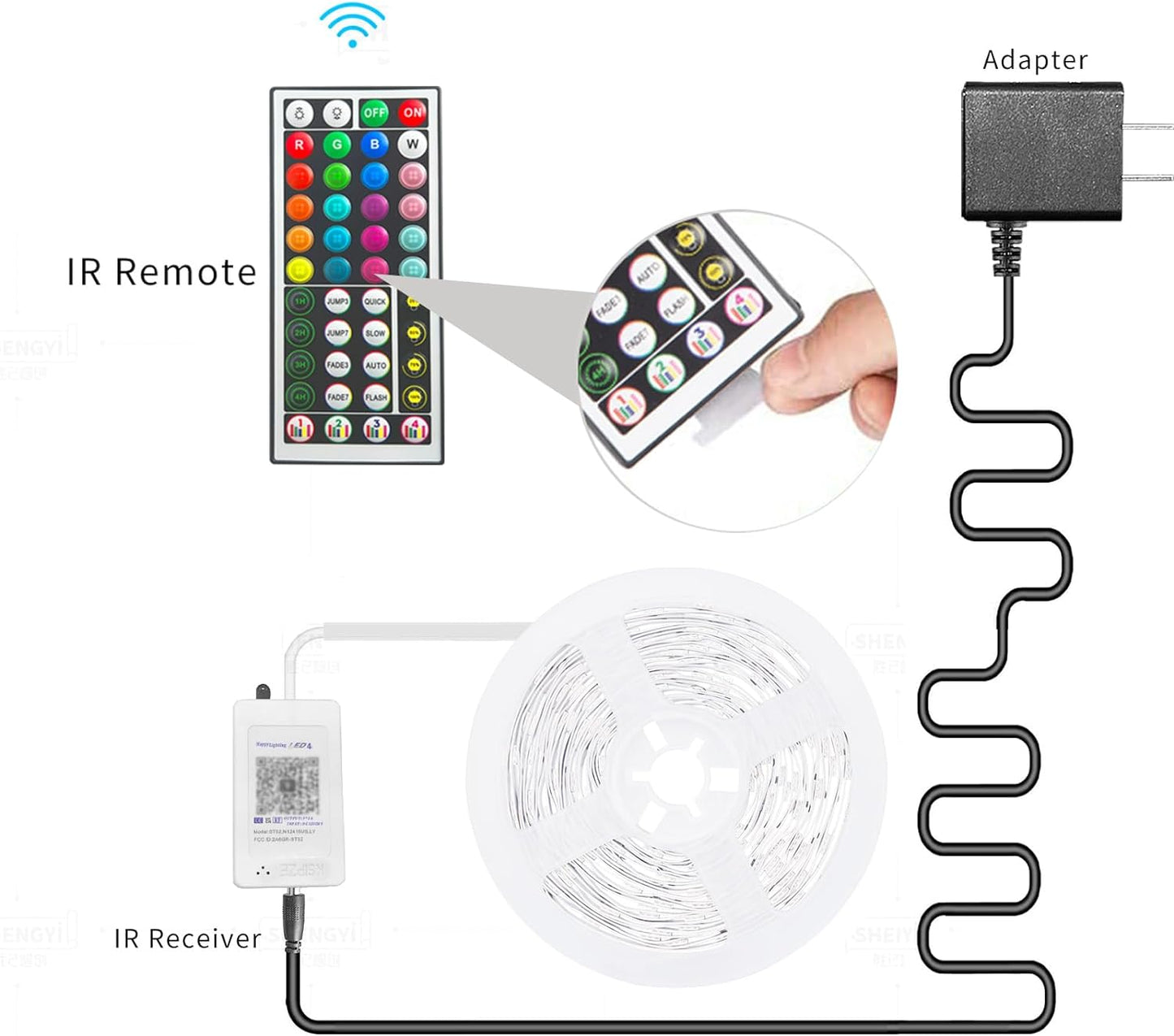 100FT Smart RGB LED Strip Lights with Music Sync, App and Remote Control - 30M Decorative Lighting for Bedroom and Party Spaces