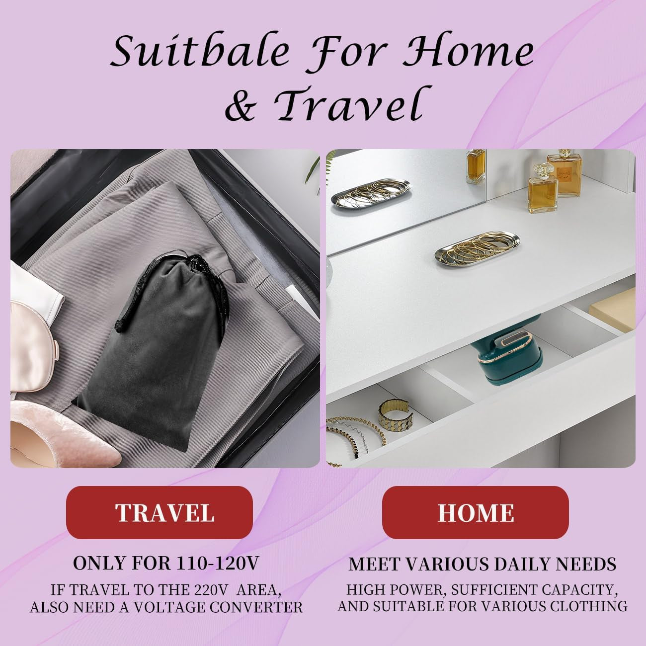 Portable Mini Handheld Travel Steamer for Clothes - Compact Garment Iron for Travel and Dorm Essentials