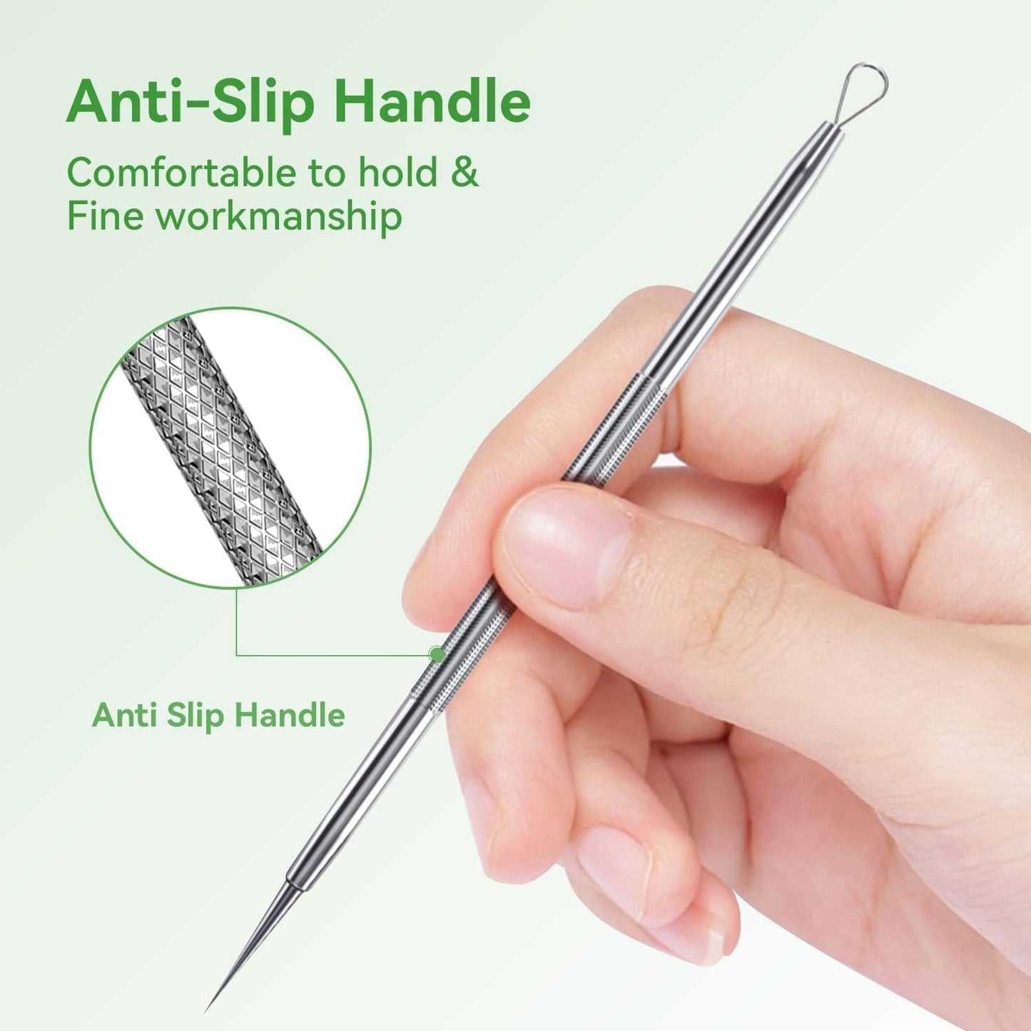 Stainless Steel Blackhead Remover Tool Kit - 5-Piece Pimple Extractor Set for Facial Skin Care, Comedone and Acne Treatment