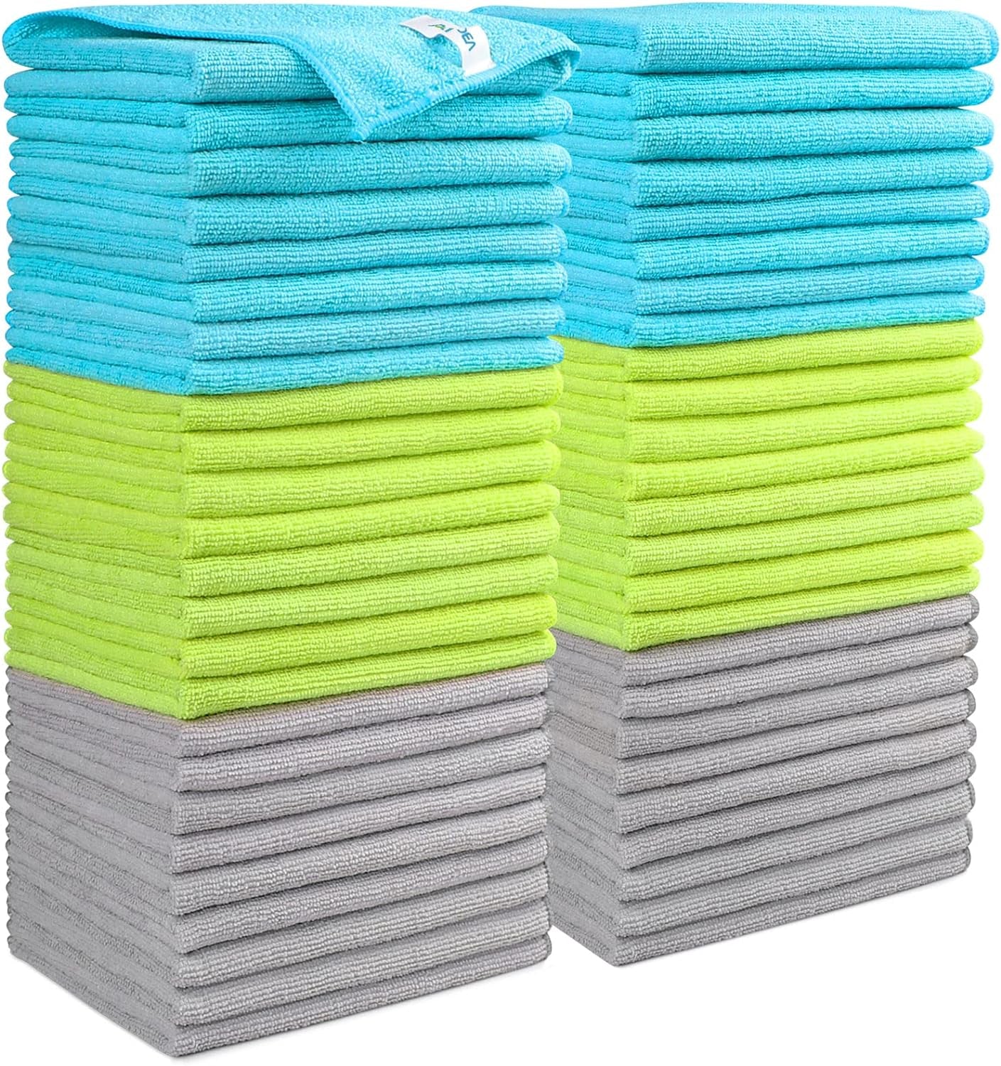 50-Pack Microfiber Cleaning Cloths - Soft, Highly Absorbent, Lint-Free and Streak-Free Towels (12" x 12")