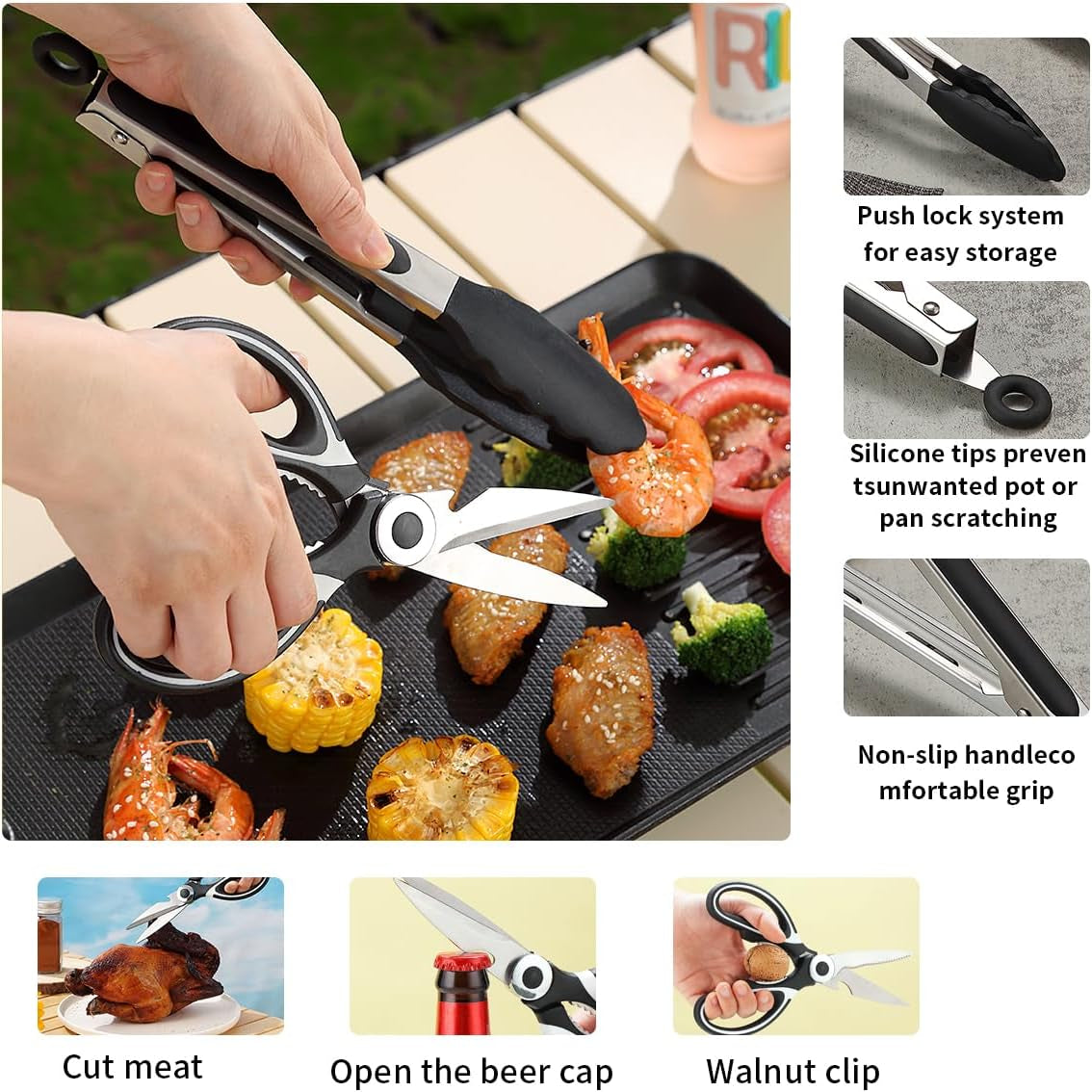 Portable Camping Kitchen Utensil Set: Essential Cooking Tools for Travel, Picnics, RVs, Camping, BBQs, and Gatherings