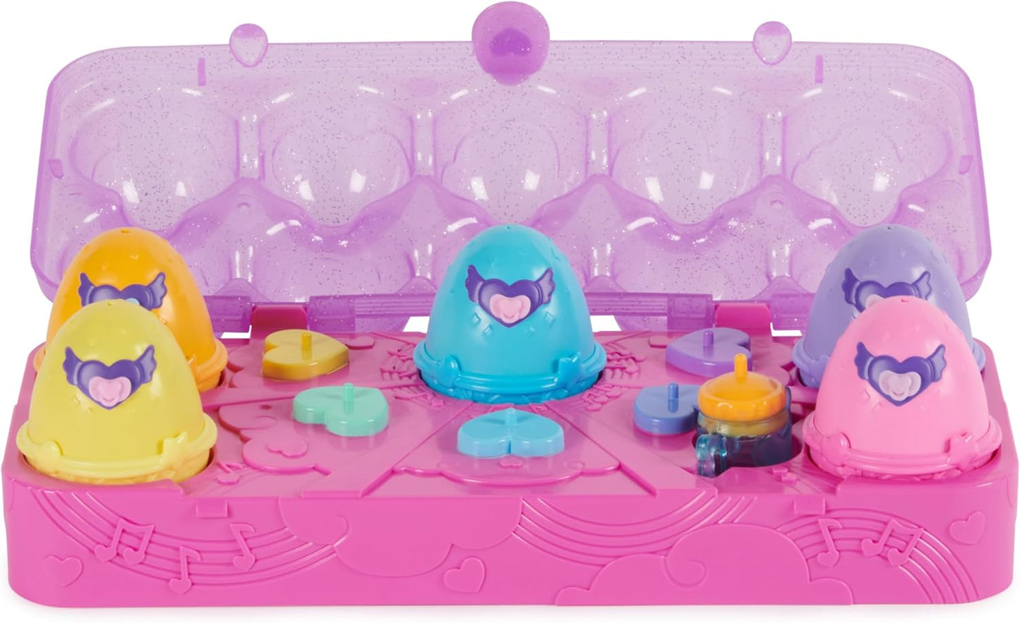 Alive Egg Carton Toy Set with 5 Mini Figures in Self-Hatching Eggs and 11 Accessories 3+