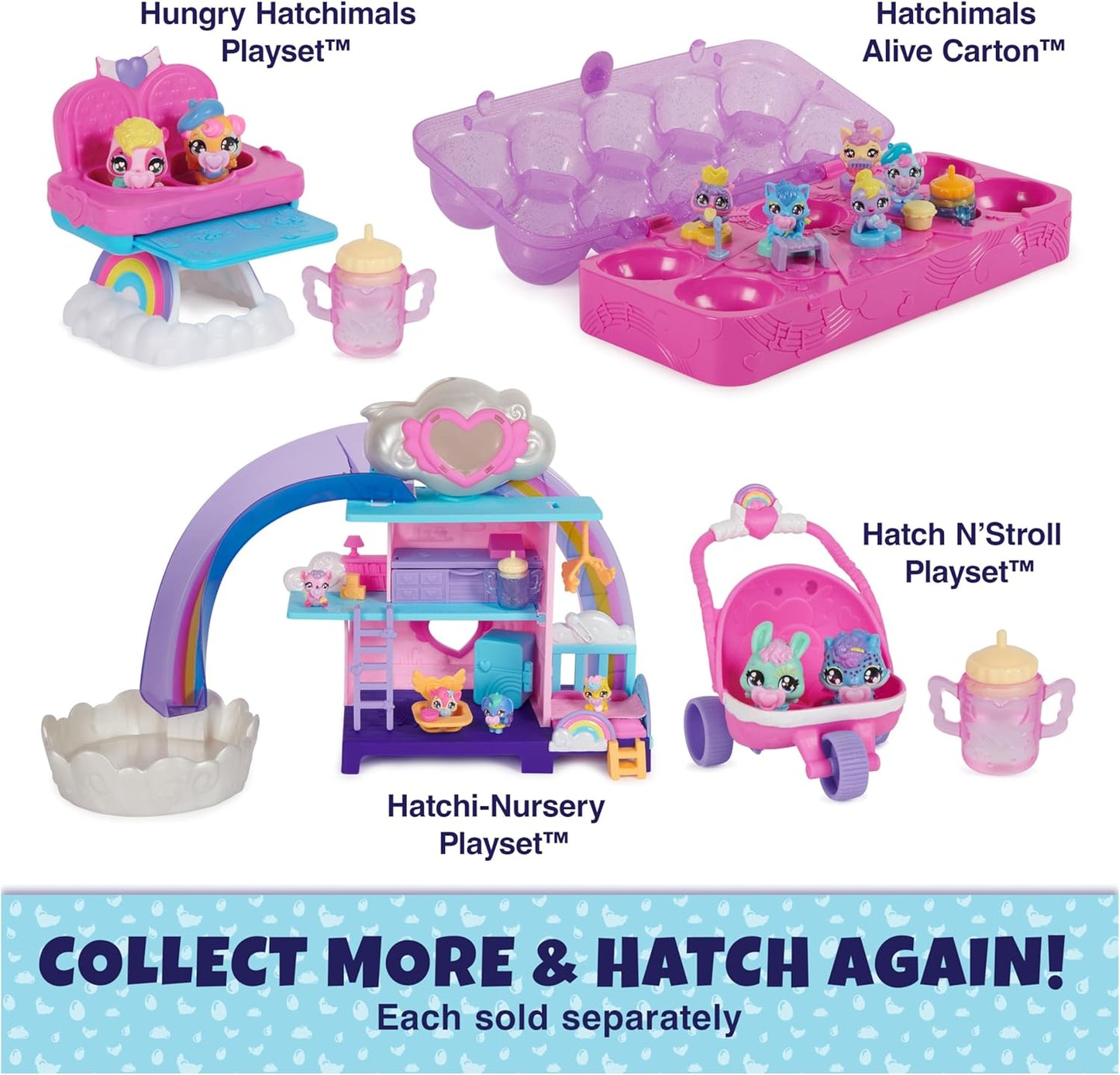 Alive Egg Carton Toy Set with 5 Mini Figures in Self-Hatching Eggs and 11 Accessories 3+