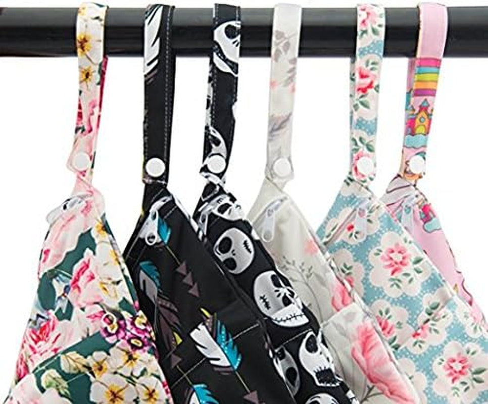 Reusable Waterproof Baby Wet/Dry Bags - Dual Zippered Pockets - 2 Pack for Travel
