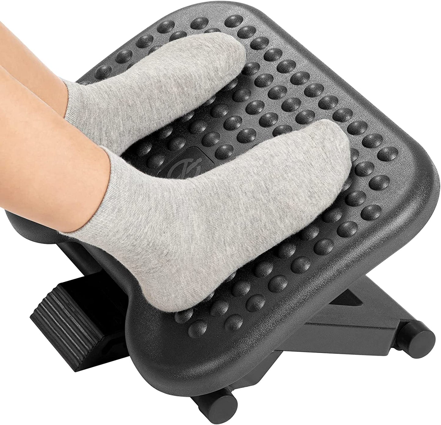 Ergonomic Adjustable Footrest for Desk Use - Three Height Settings and 30-Degree Tilt Angle