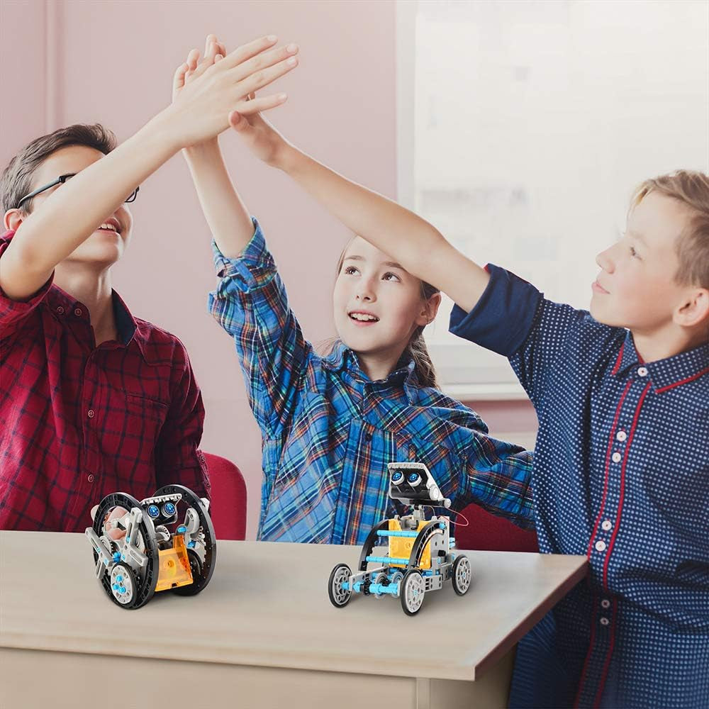 12-in-1 Solar Robot Educational Building Kit -190-Piece DIY Science Set for Ages 8 and Up, Powered by Solar Energy