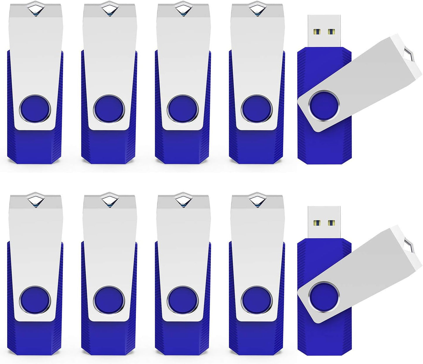 64GB USB Flash Drive - 5-Pack Retractable Memory Sticks (USB 2.0) in Black, Red, Blue, Green, and Purple for Data Storage