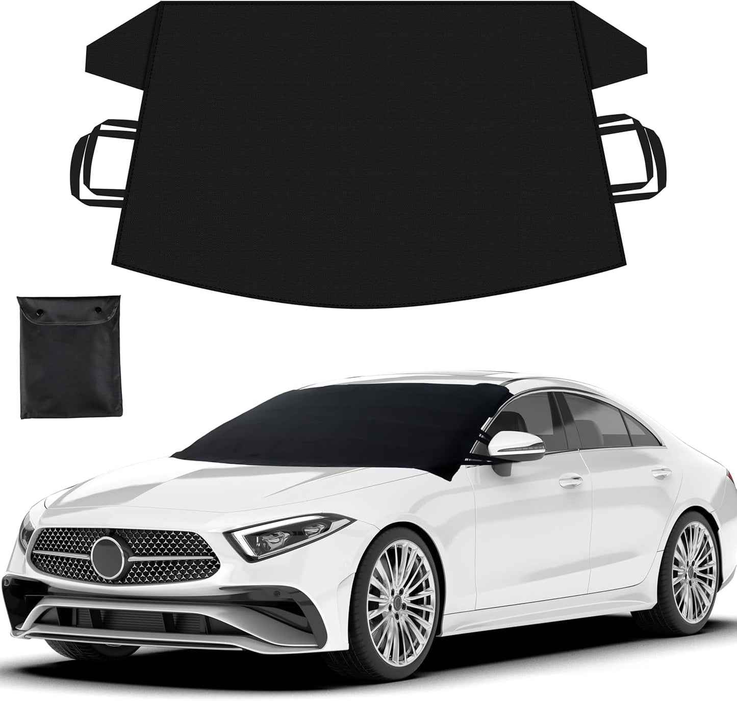 Windshield Cover for Ice and Snow | Enhanced 600D Oxford Fabric | Durable | Standard Size (69 X 42 Inches)