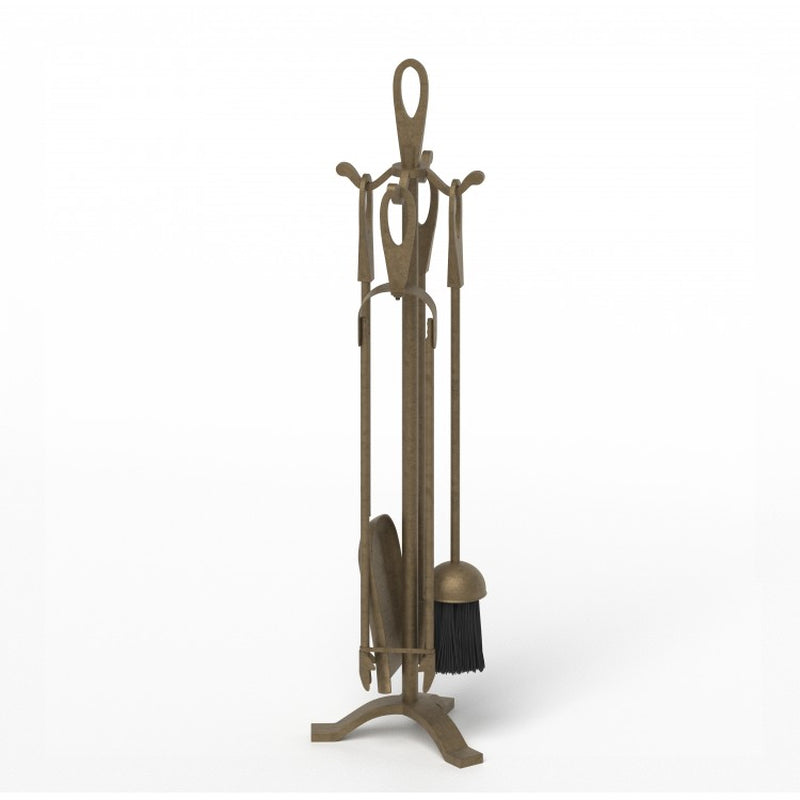 5-Piece Fireplace Tool Set with Poker and Accessories