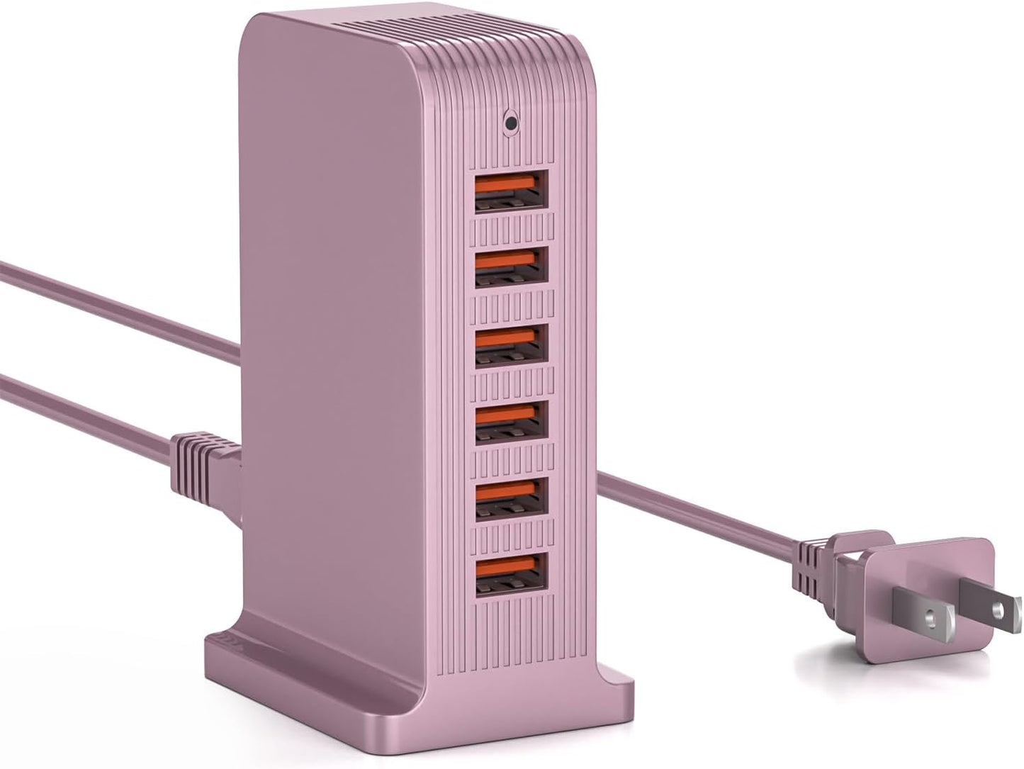 50W USB Tower Charging Station with 6 Ports, Multi-Device Charger (10A Shared), Black
