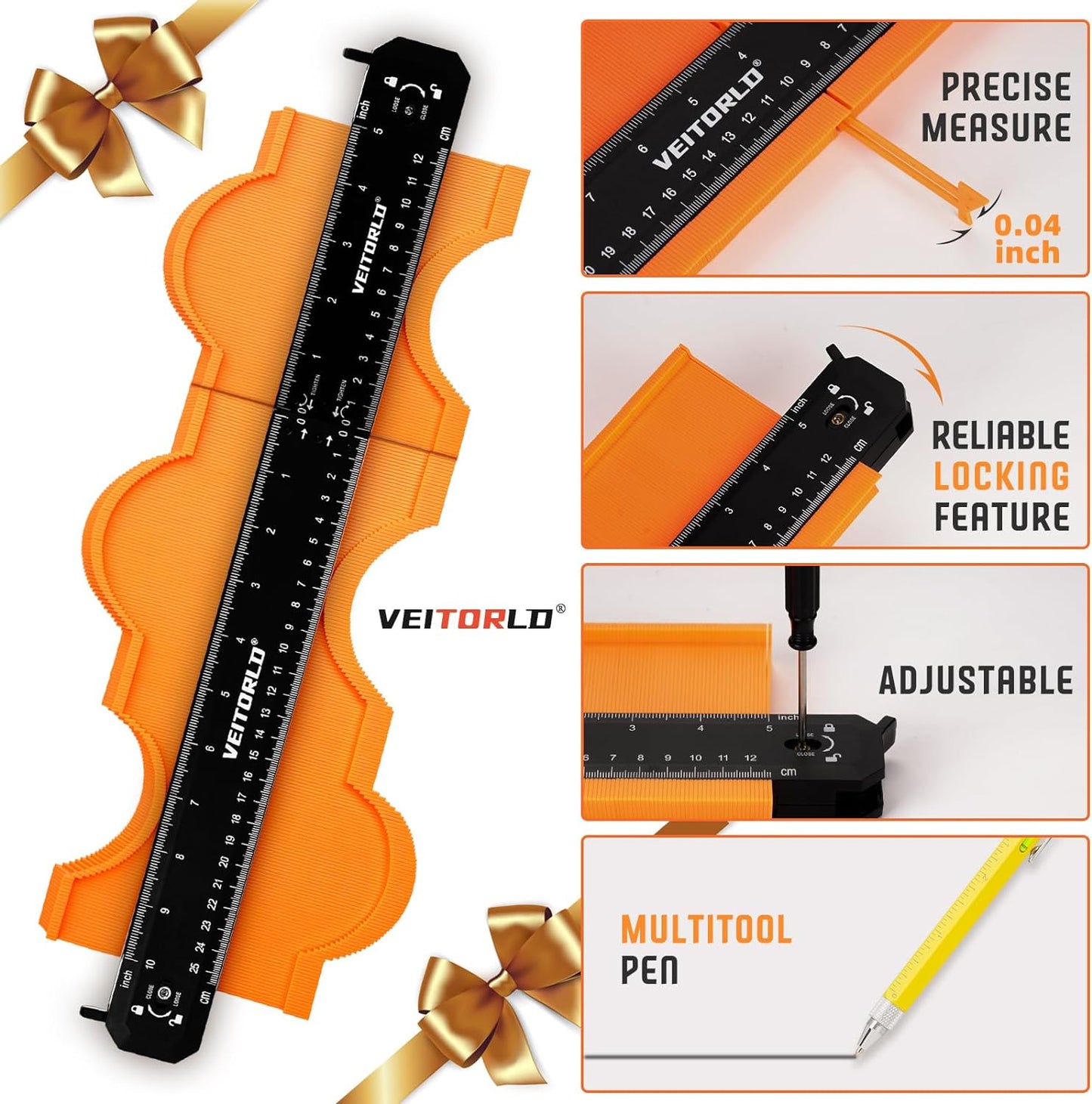 10-Inch Contour Gauge Profile Tool with Lock - Woodworking and Construction, Perfect Gift for Valentine's Day, Anniversaries, and Birthdays for Him
