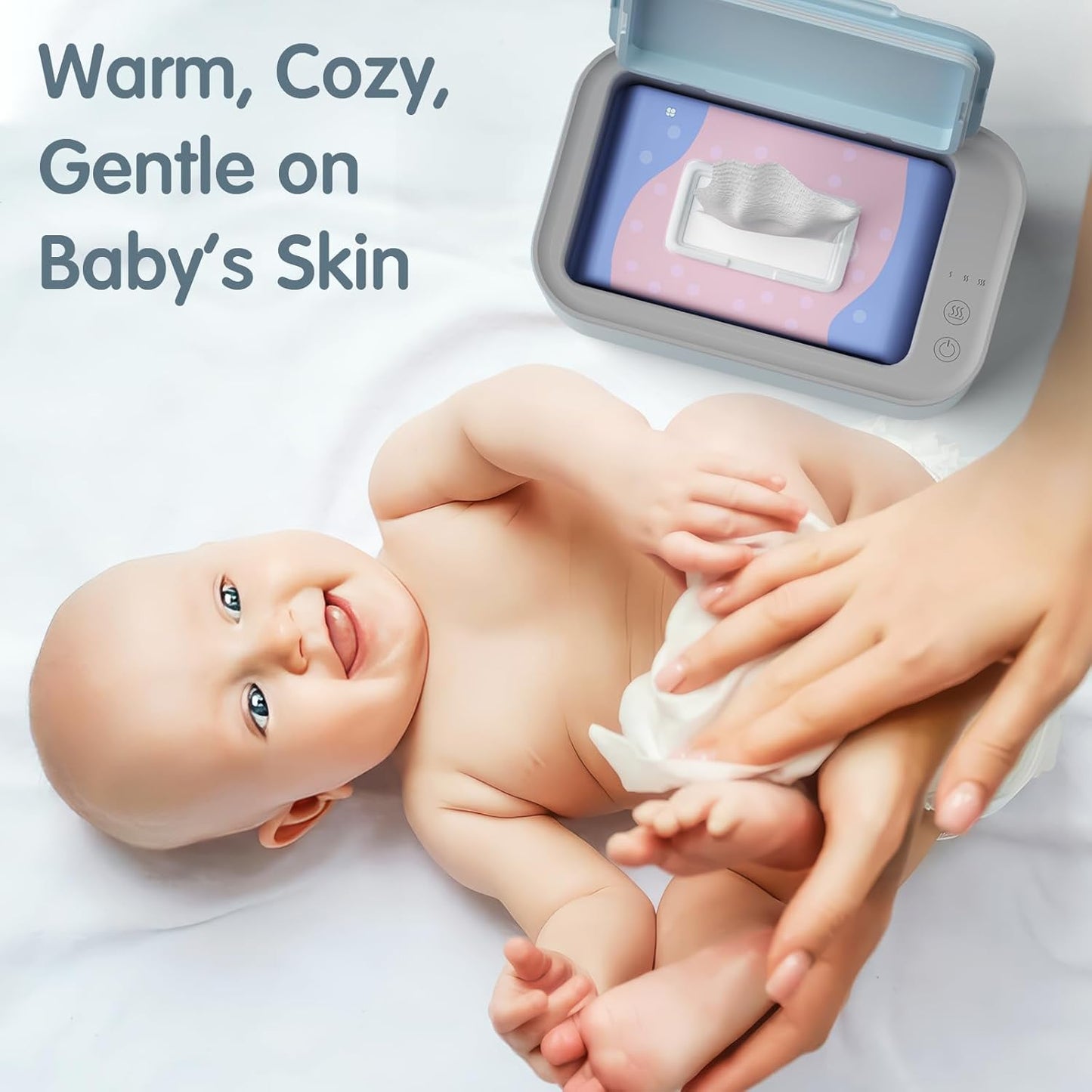 Baby Wipe Warmer - Wet Wipes Dispenser with 3-Step Temperature Control and Large Capacity Storage