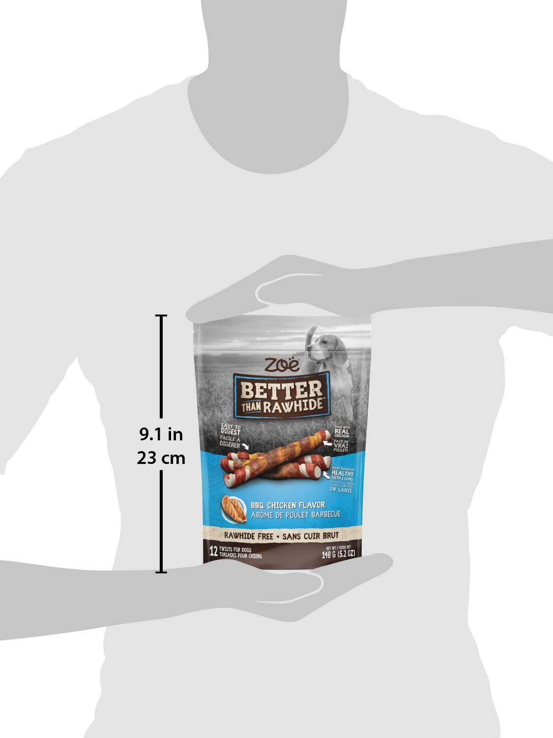 RAWHIDE-FREE BBQ Chicken Flavor Dog Chews, 12 Count (5.2 Oz)