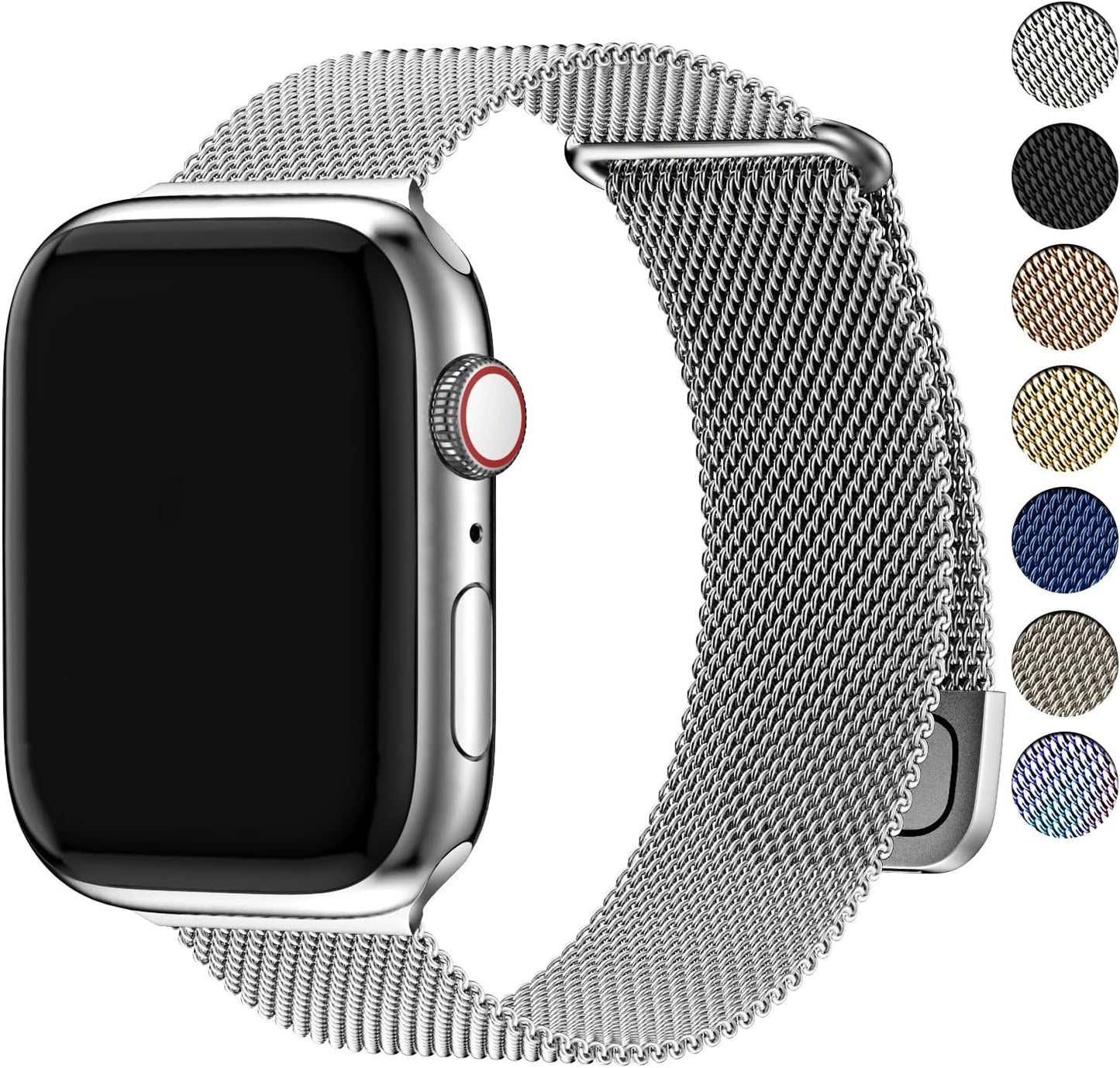 Stainless Steel Milanese Loop Replacement Band for Apple Watch - Compatible with Ultra 2/1 and Series 1-10 for Men and Women