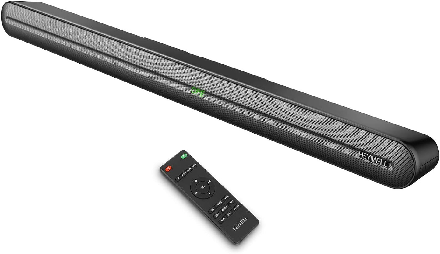 150W Bluetooth Sound Bar with Built-In Subwoofer, 36-Inch TV Speaker, Distortion-Free Clear Sound, DSP Technology, 3D Surround Sound, HDMI ARC, Optical, Coaxial, AUX Connectivity