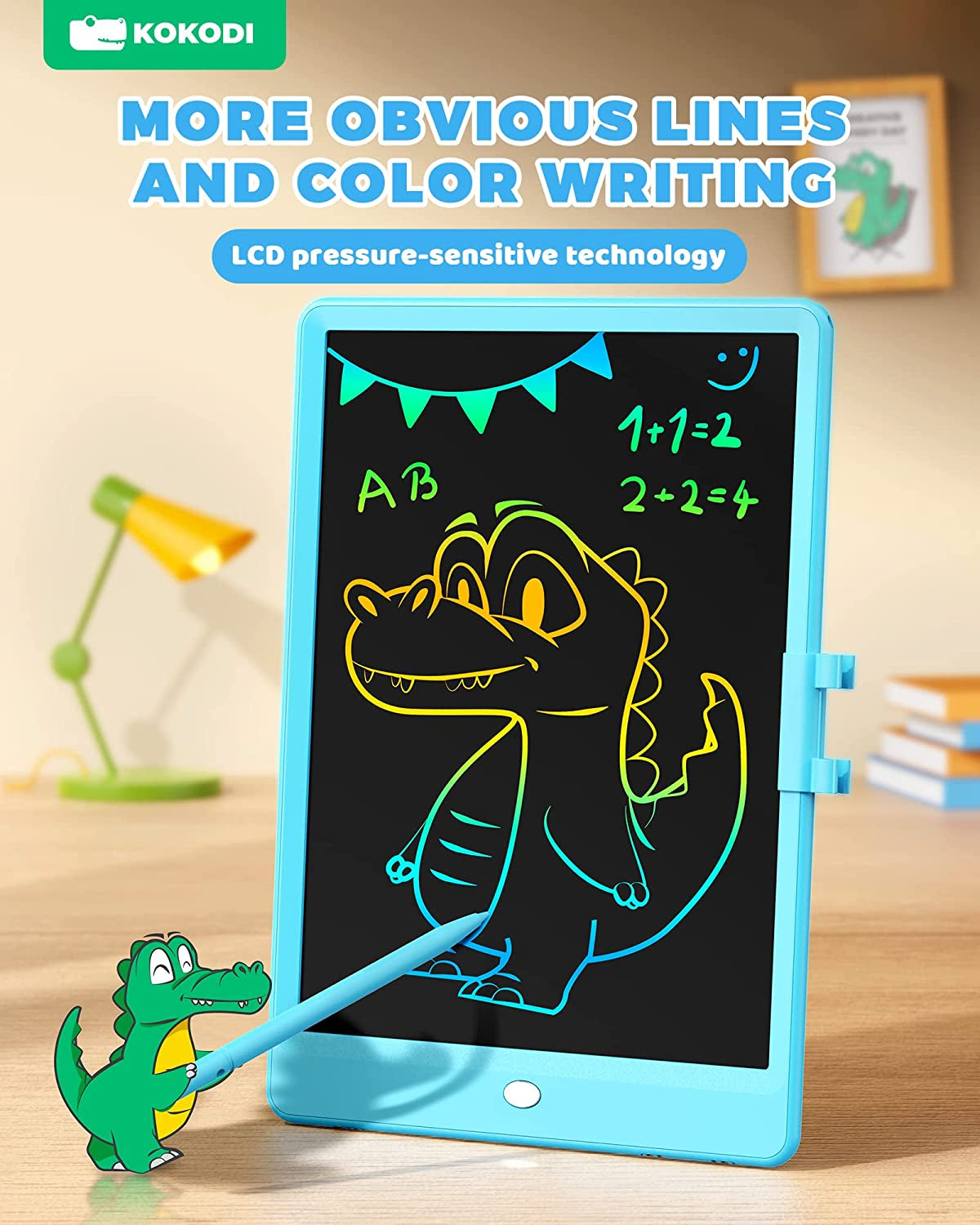 10-Inch LCD Writing Tablet for Kids, Erasable Doodle Board for Ages 3-6, Educational Travel Toy for Boys and Girls