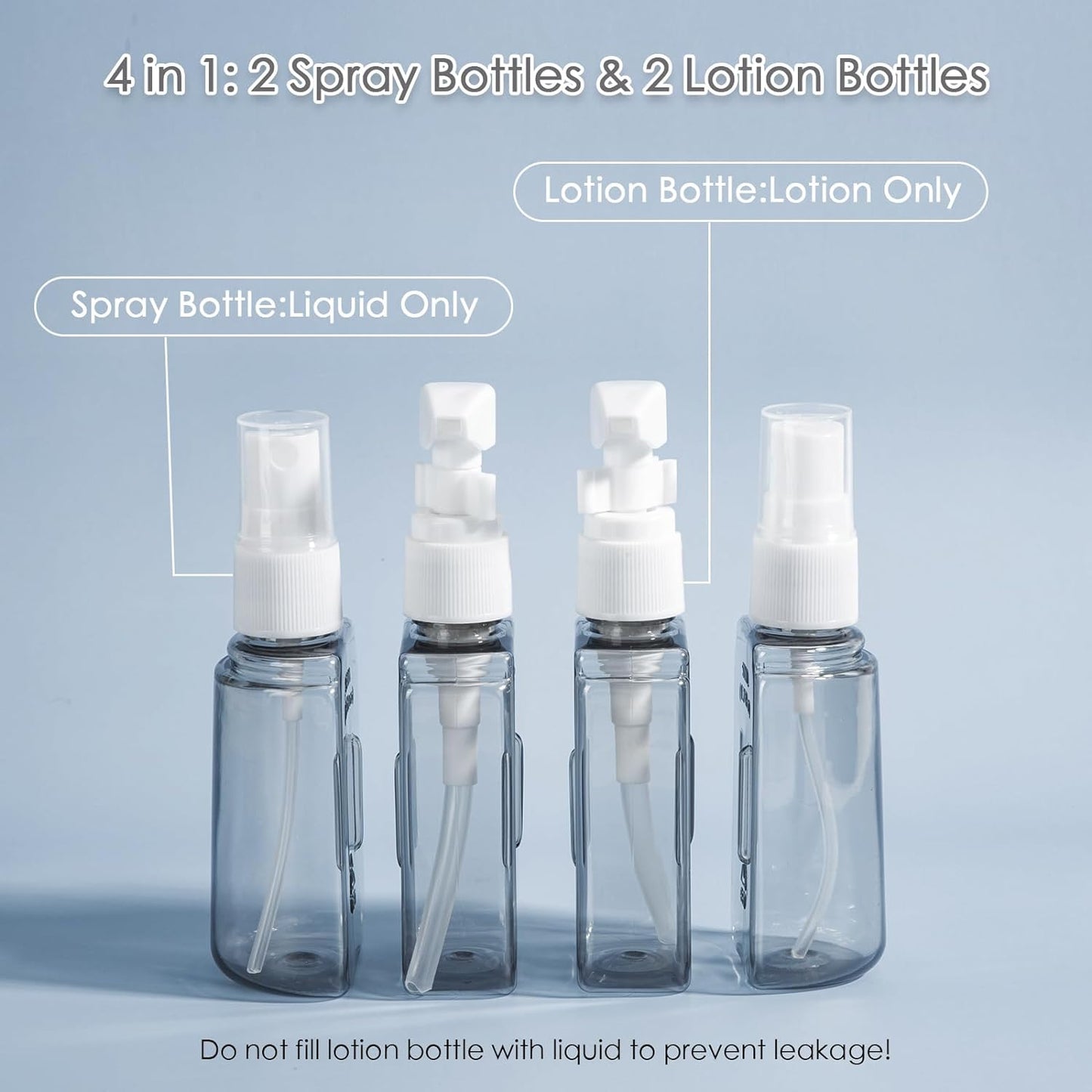 8-Pack TSA Approved Travel Bottles Set for Toiletries, 50ml/2oz Leak-Proof Containers with Labels and Storage Box