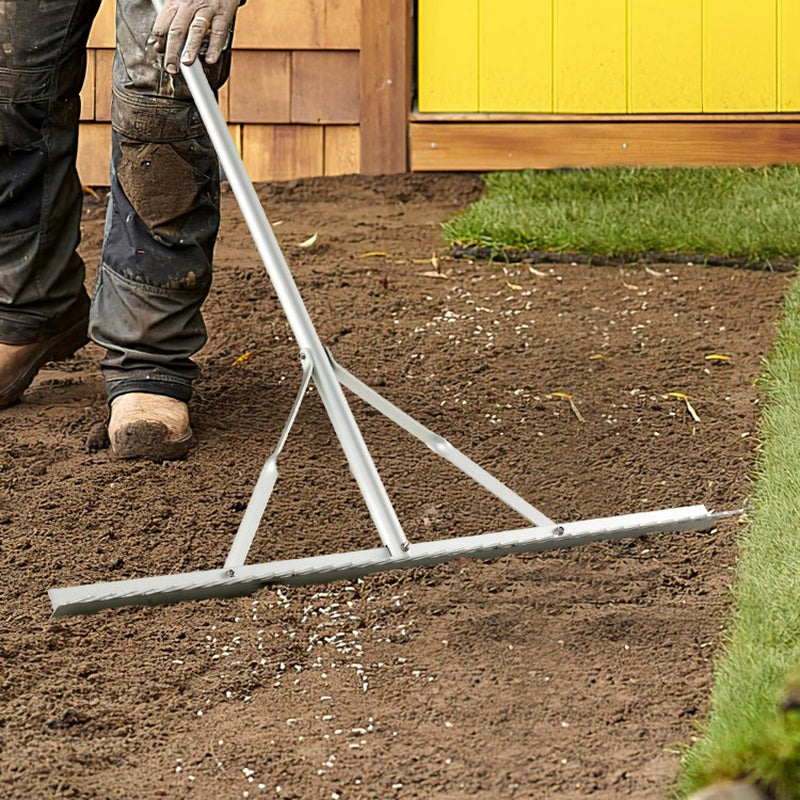Professional Aluminum Rake with 36-Inch Wide Head and 68-Inch Handle