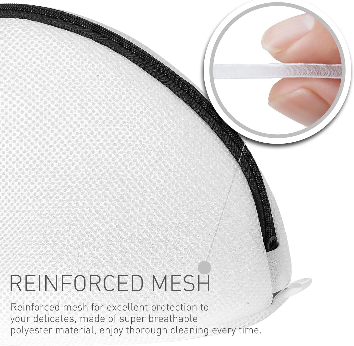 Laundry Mesh Bag for Shoes and Sneakers - Durable Zippered Wash Net for Travel - Set of 2