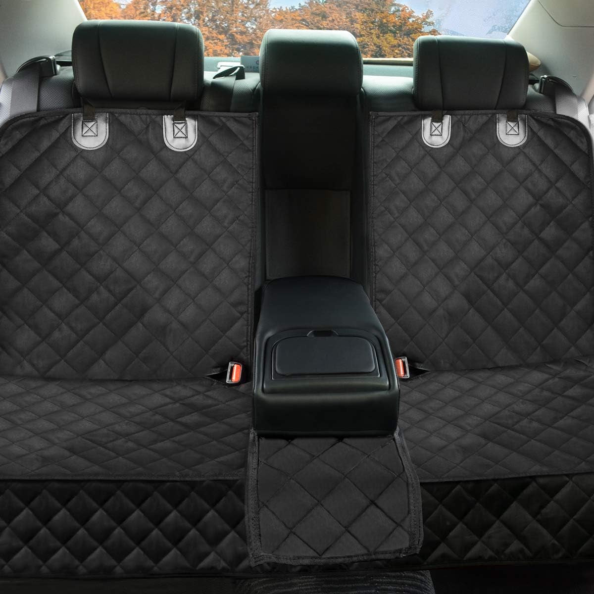 Waterproof Dog Car Seat Cover - Nonslip Bench Protector, Compatible with Middle Seat Belt - Bucket & Bench Styles