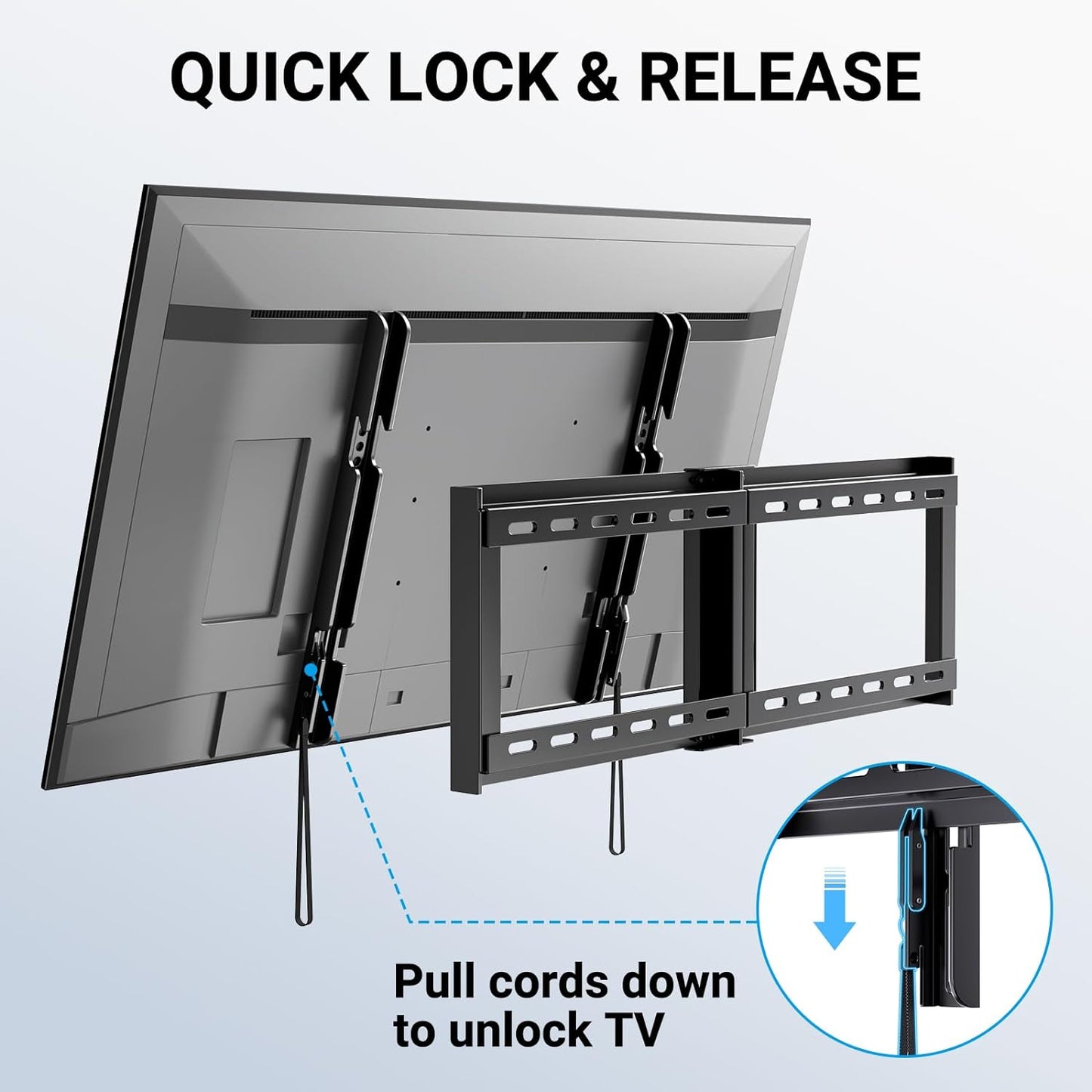 Fixed TV Wall Mount Bracket - 32-82 Inch LED, LCD, OLED Flat Screen - Compatible -16”-24” Wood Studs, Supports Up to 132 lbs,
