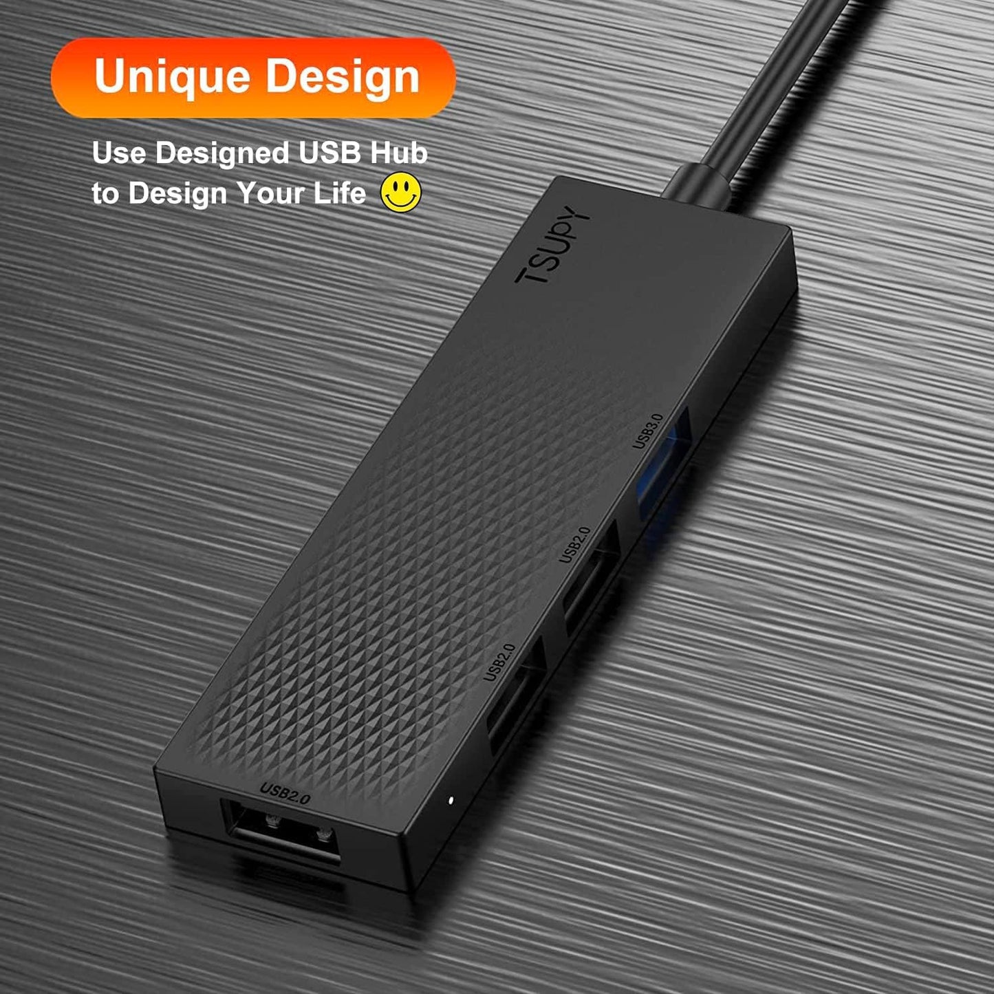 USB 3.0 Hub - Ultra Slim Portable Data Splitter with 5Gbps Speed for Desktop, Laptop, PS4, Chromebook, and More