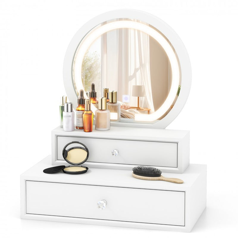Illuminated Vanity Mirror for Bedroom Tabletop Use