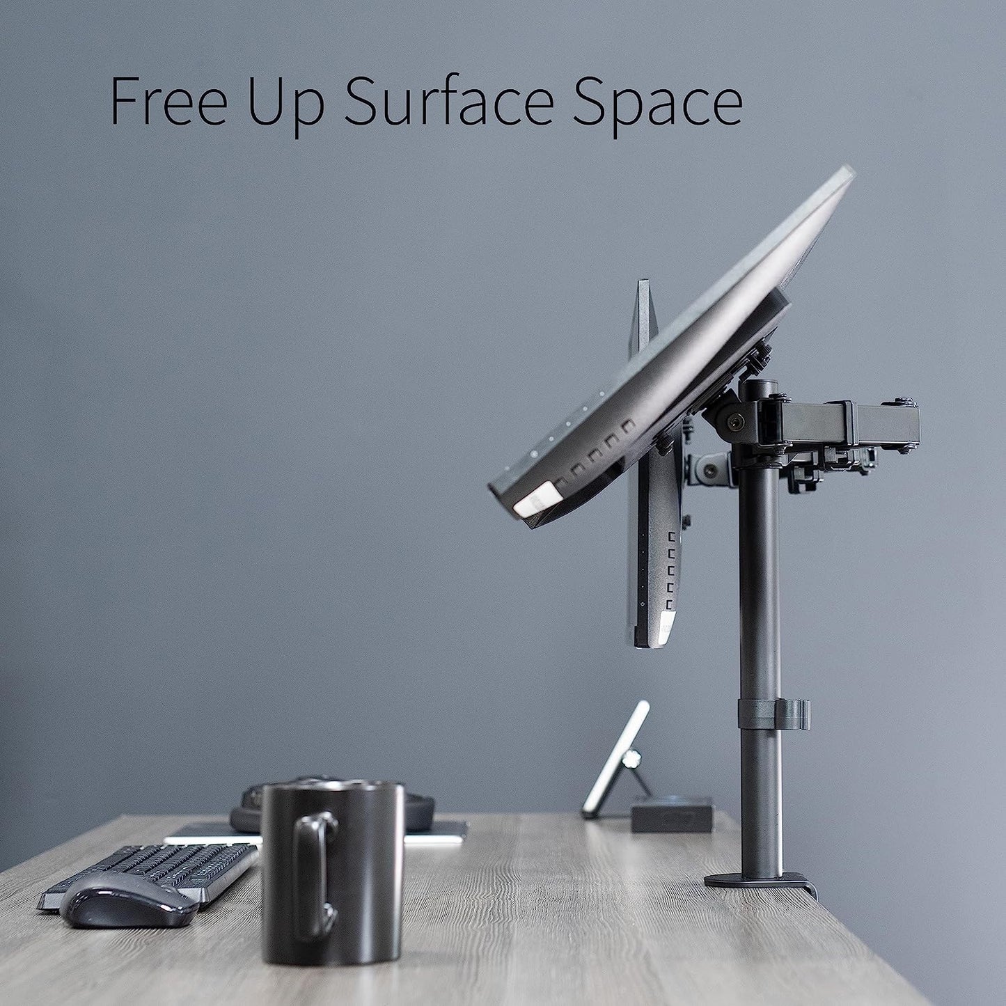 Dual Monitor Desk Mount, Heavy Duty Fully Adjustable Stand, Fits 2 LCD LED Screens up to 30 Inches, Black, STAND-V002