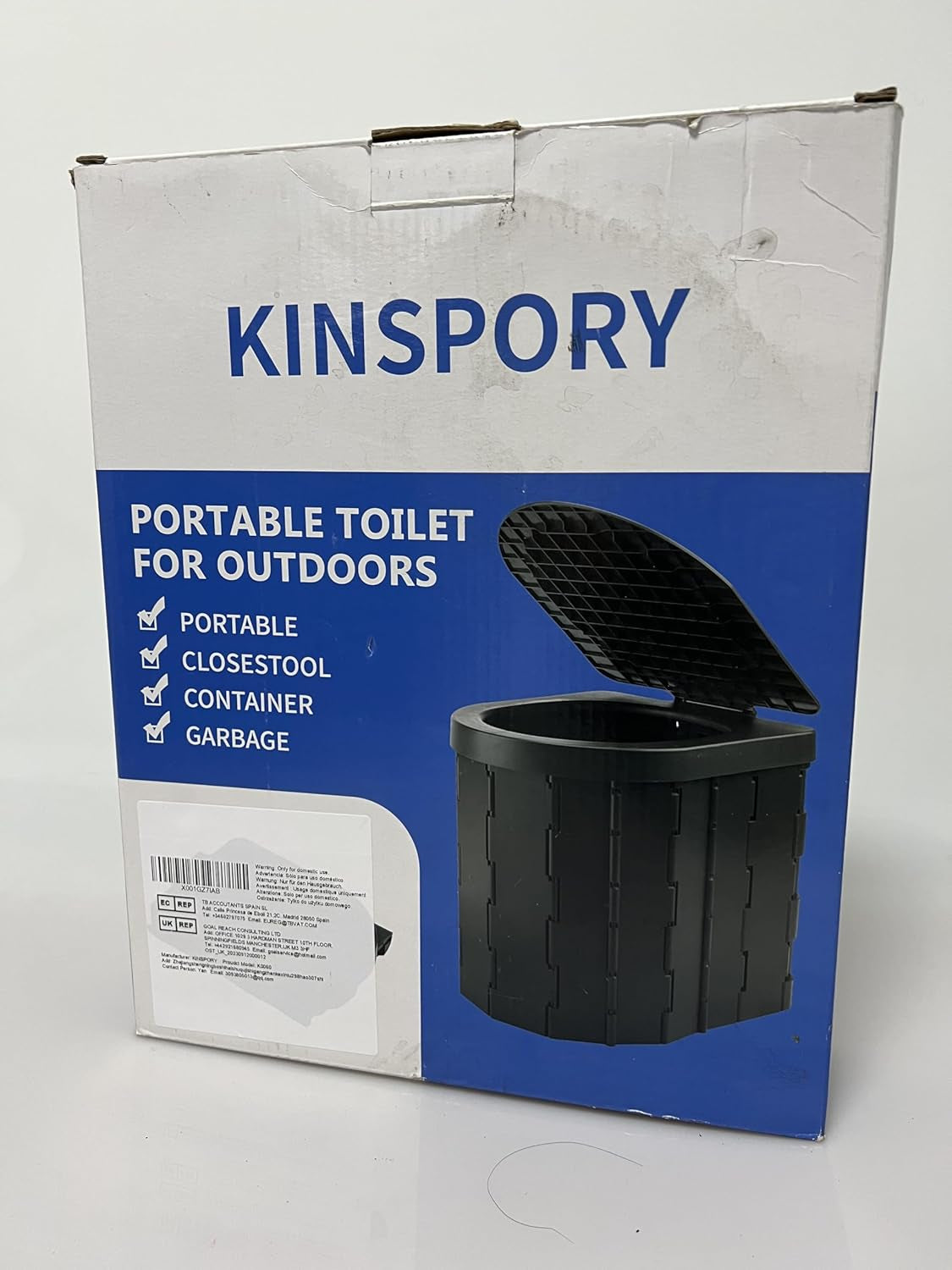 Portable Outdoor Toilet - Collapsible Camping and Fishing Toilet Bucket (Black)