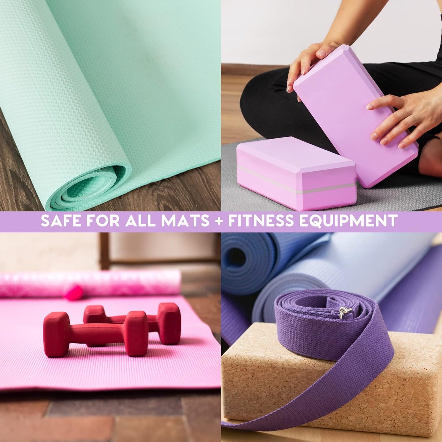Yoga Mat Cleaner with Lavender & Chamomile Essential Oils, 4 oz - Safe for All Mats & Exercise Equipment, Odor & Sweat Protection