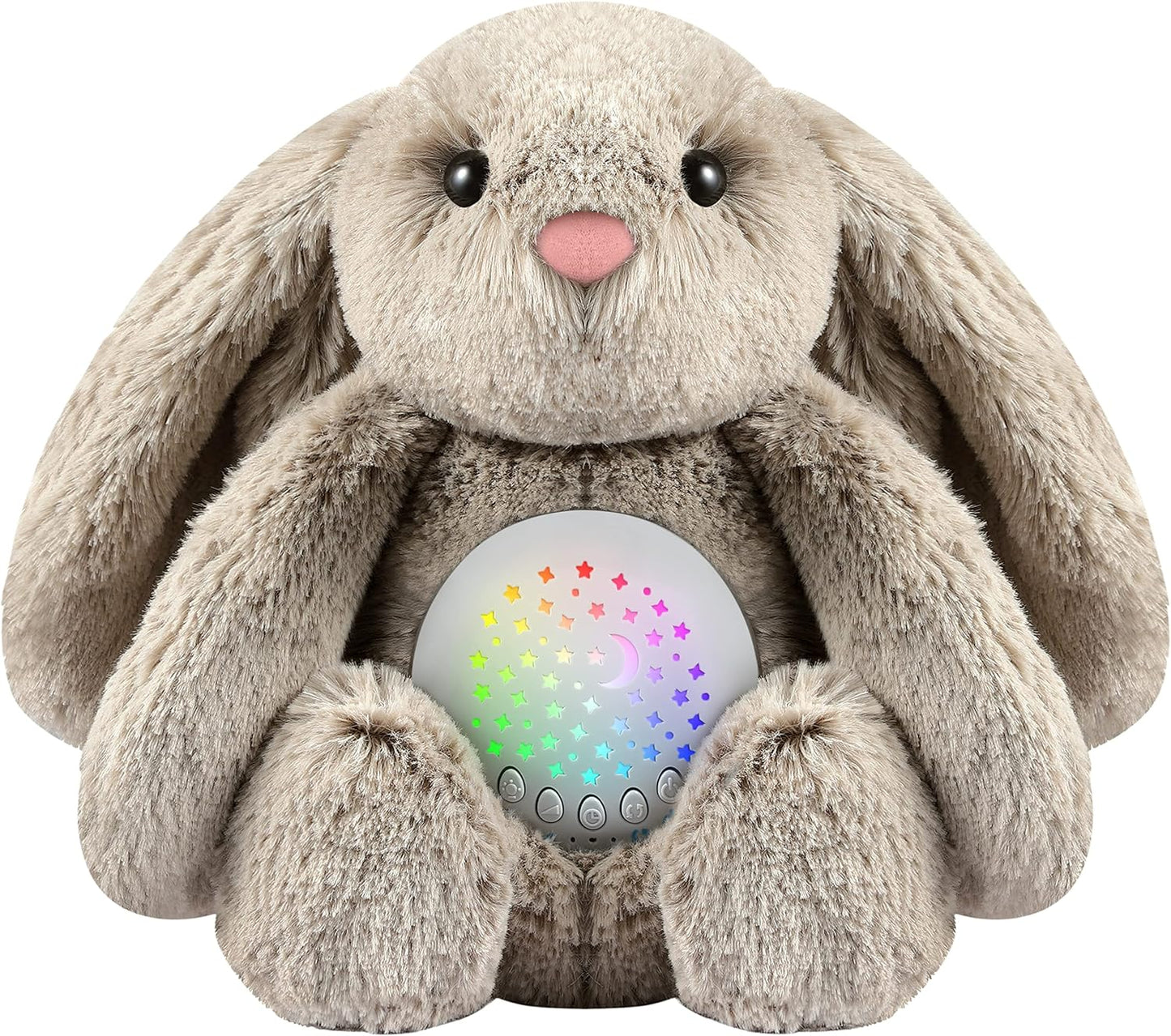 Bedtime Baby Bunny Soother - Starry Projector - Calming Night Light, Lullaby Music, White Noise, Mother's Heartbeat