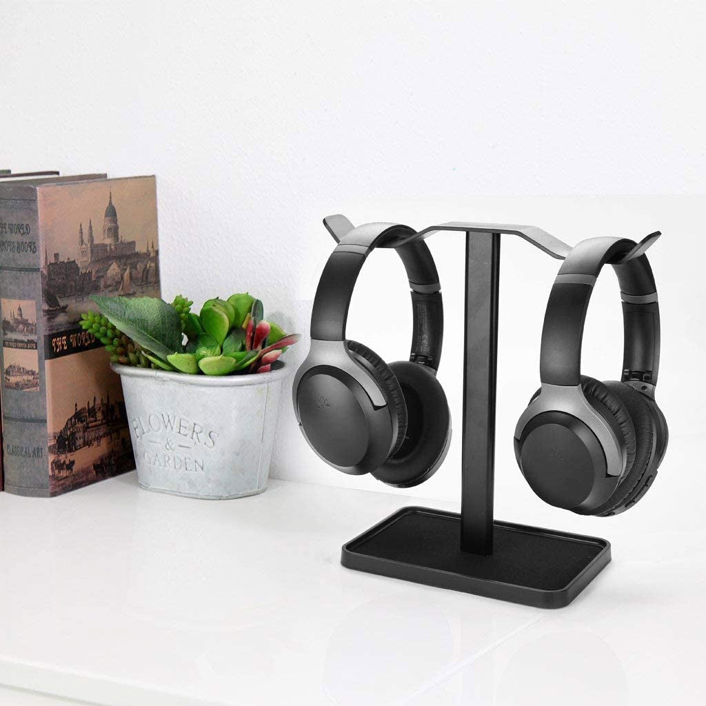 Neetto Dual Headphones Stand for Desk - Aluminum Alloy & Metal Holder for Gaming Headsets, Universal Display Mount - HS908
