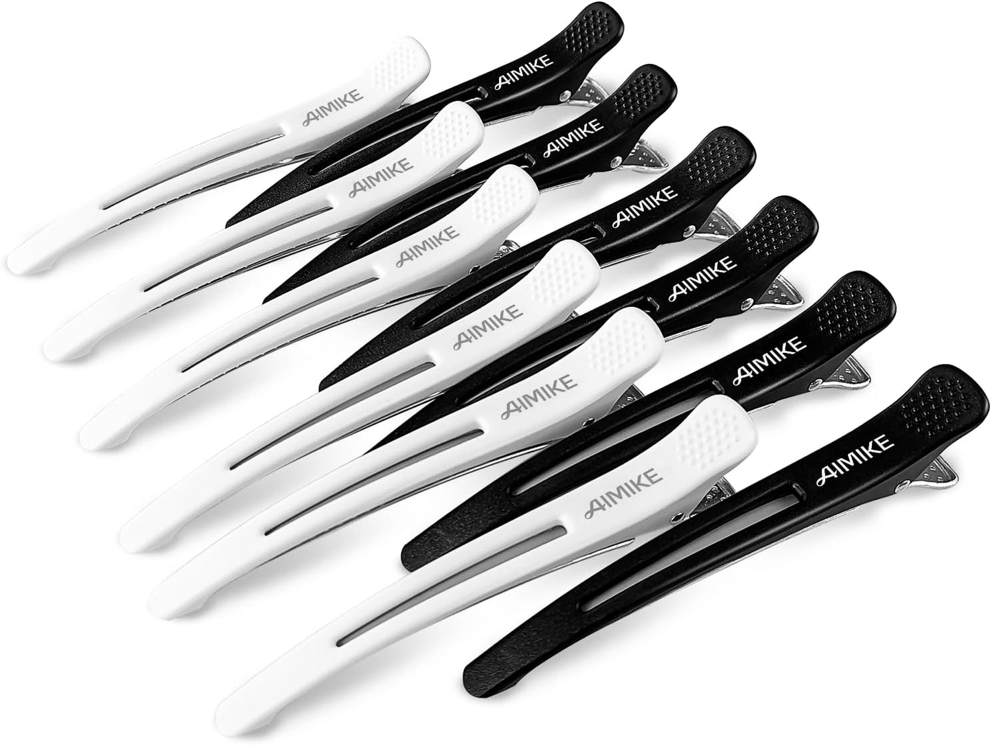 Salon Hair Clips - 12 Pack Non-Slip Styling and Sectioning Clips with Silicone Band, No-Trace Design for All Hair Types