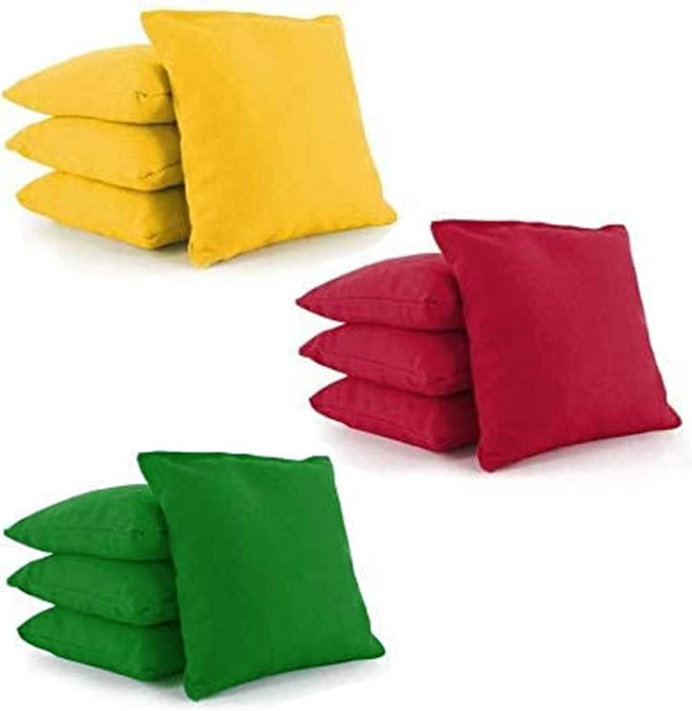 Colorful Mini Bean Bags for Tossing - 12 Pack Canvas Bean Bags for Outdoor Games, Carnival Activities, and Halloween Fun