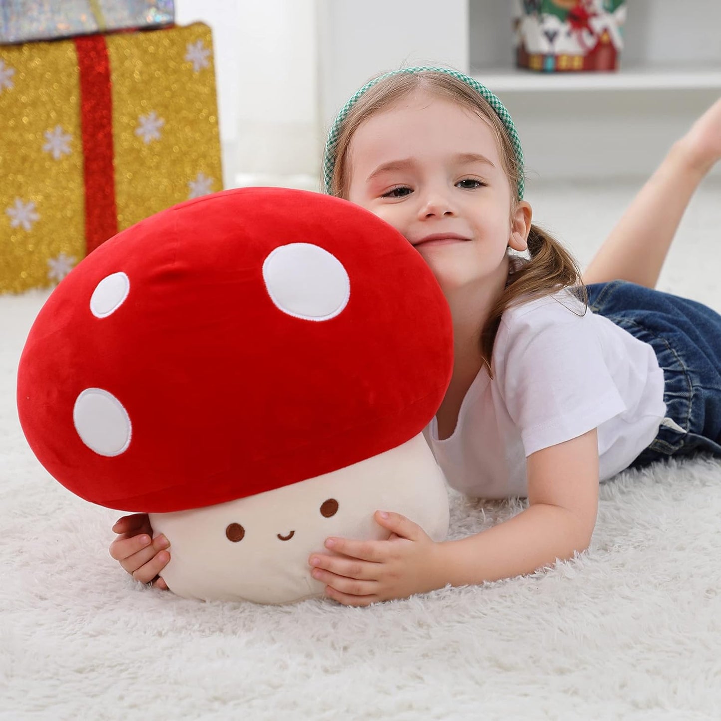 9-Inch Mushroom Plush Pillow - Adorable Stuffed Mushroom Toy
